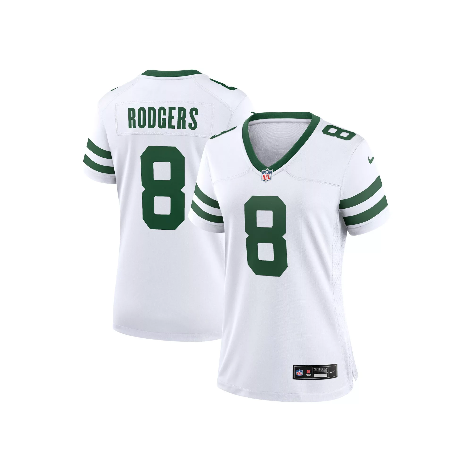 Women's Nike Aaron Rodgers Legacy White New York Jets Game Jersey