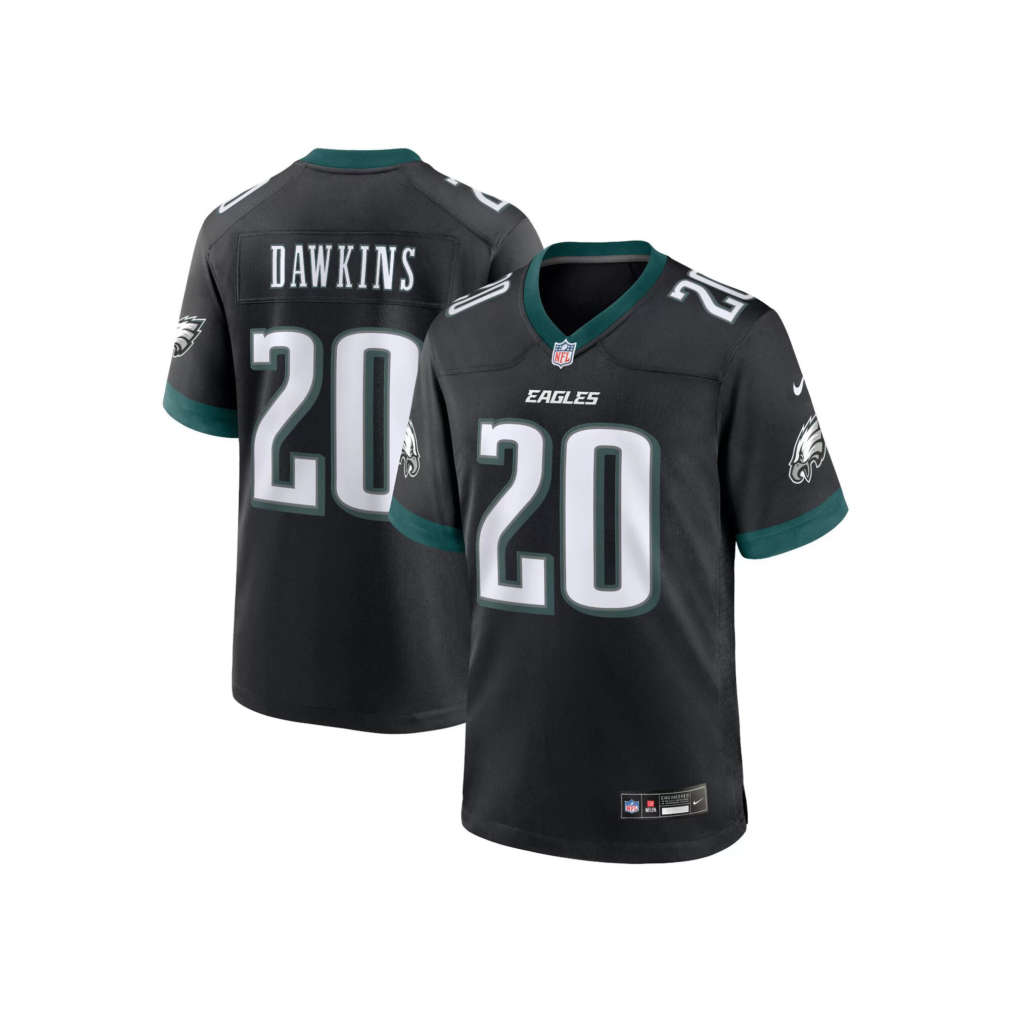 Men's Nike Brian Dawkins Black Philadelphia Eagles Alternate Game Jersey