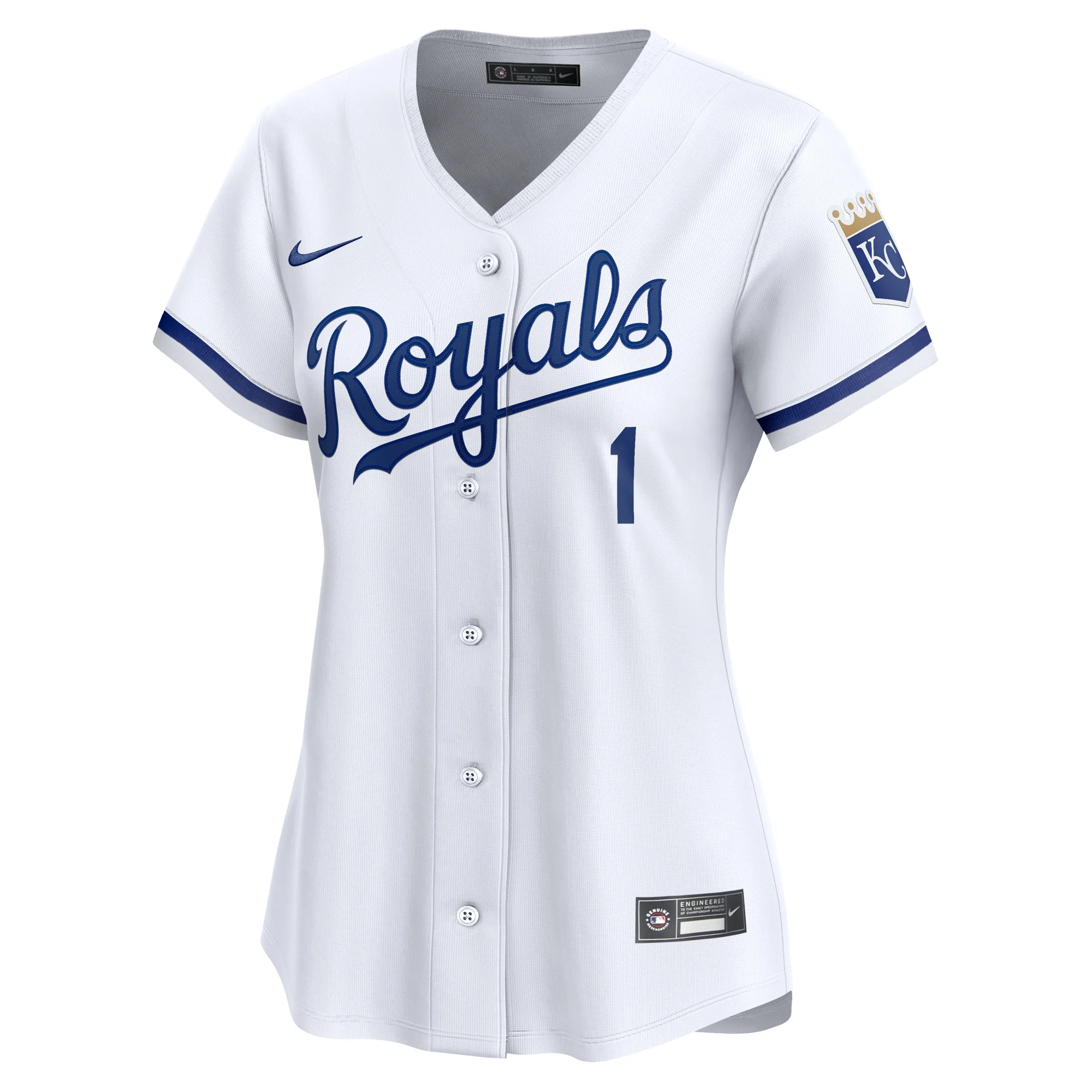 Women's Nike White Kansas City Royals #1 Mom Home Limited Jersey