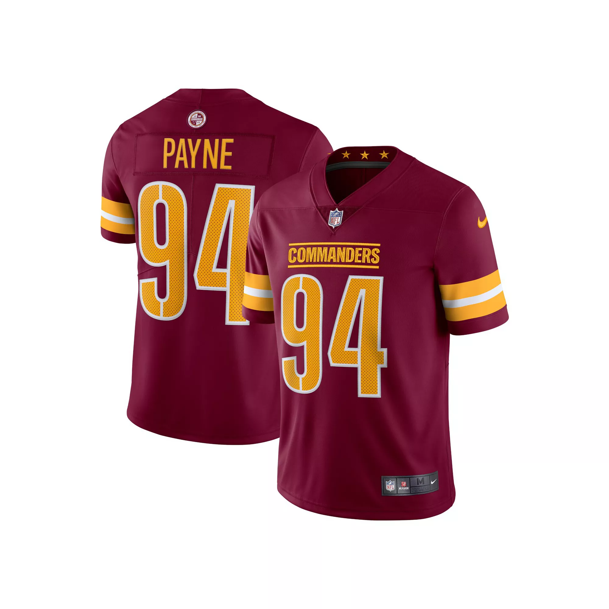 Men's Nike Da'Ron Payne Burgundy Washington Commanders Vapor Limited Jersey