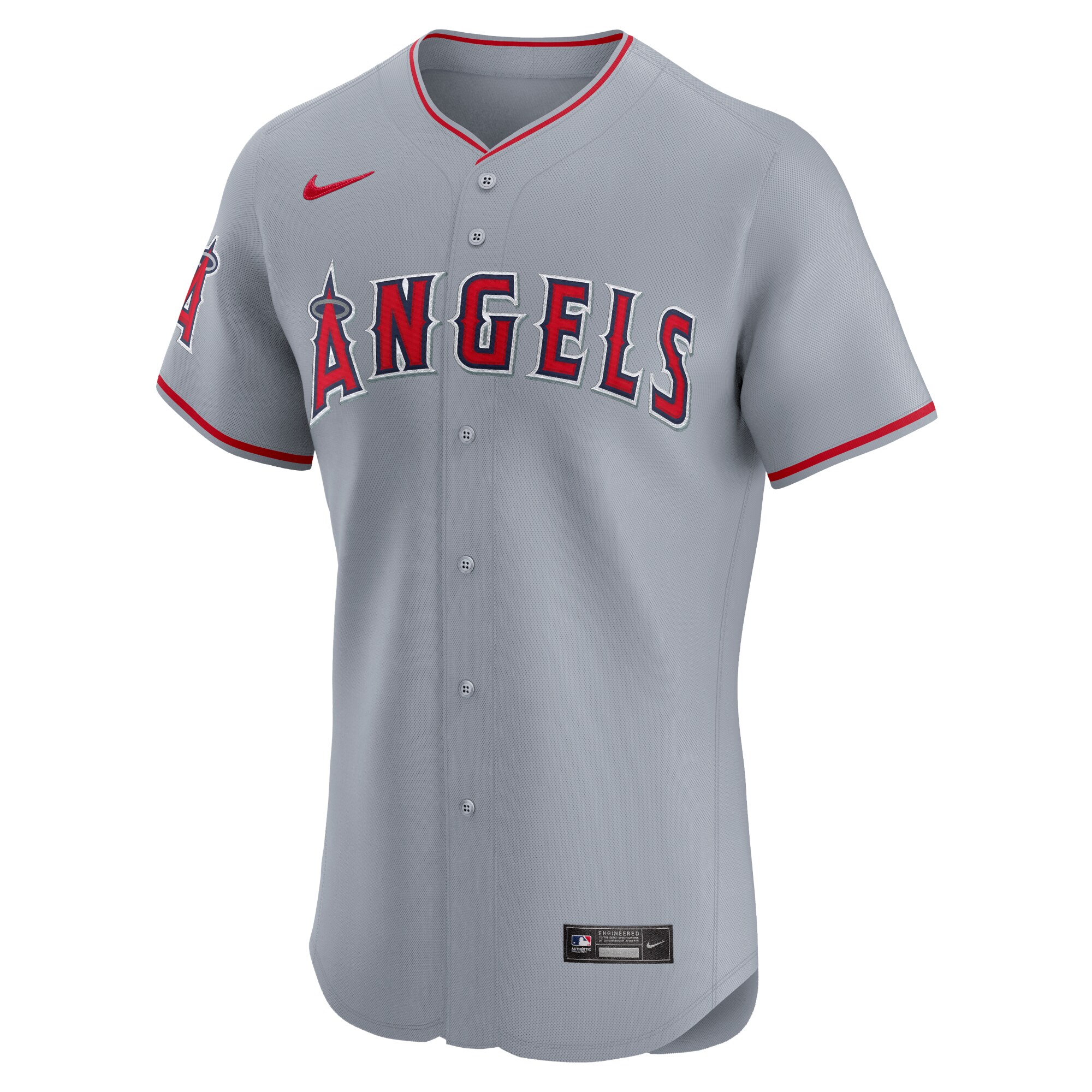 Los Angeles Angels Nike Road Vapor Premier Elite Patch Jersey - Gray