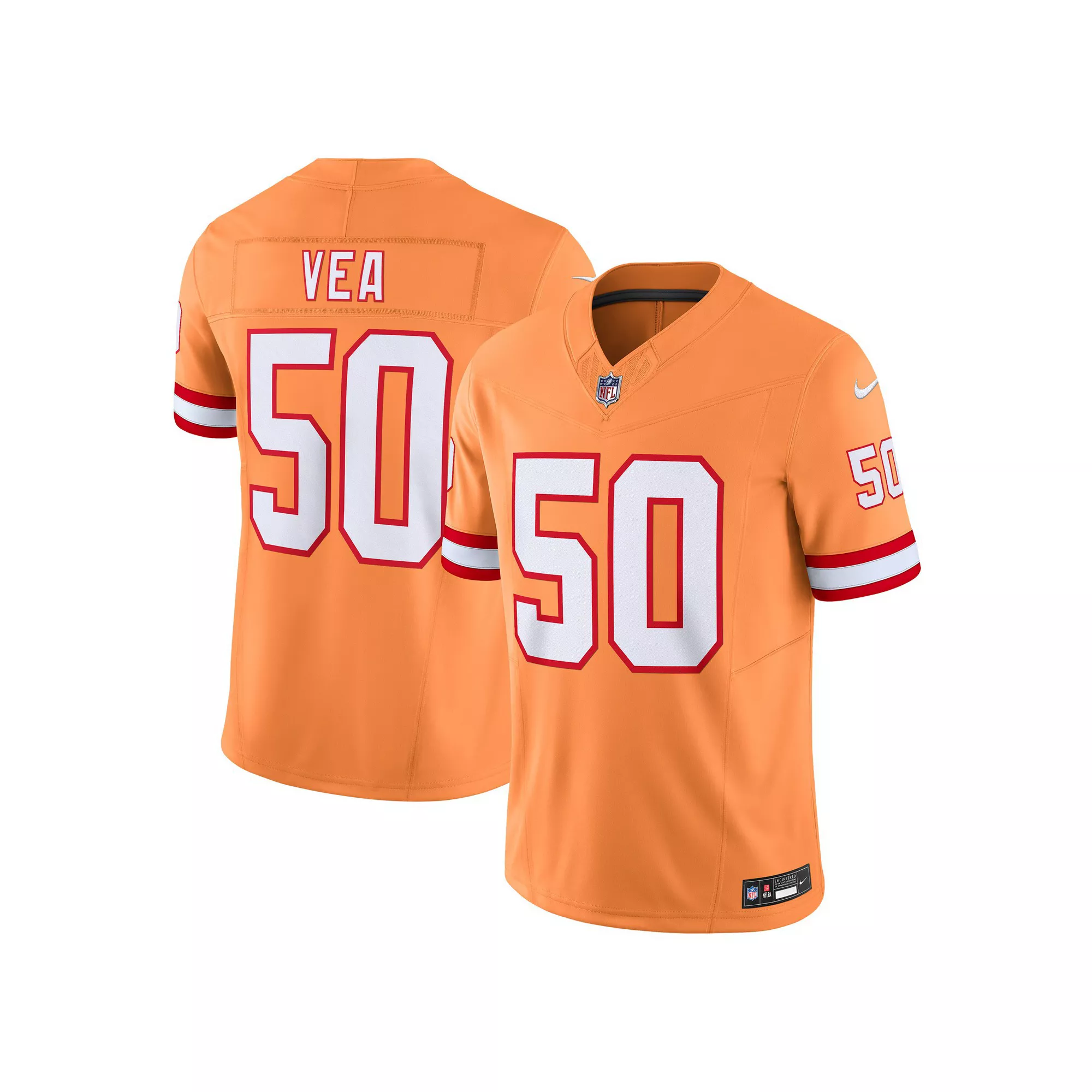 Men's Nike Vita Vea Orange Tampa Bay Buccaneers Throwback Vapor F.U.S.E. Limited Jersey