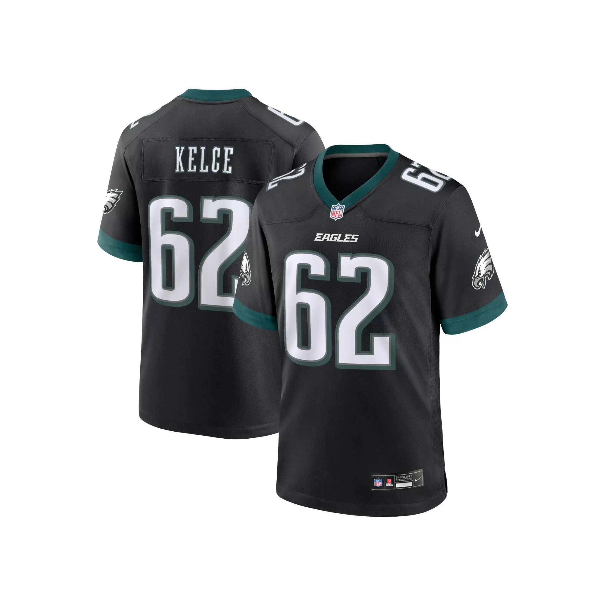 Men's Nike Jason Kelce Black Philadelphia Eagles Alternate Game Jersey