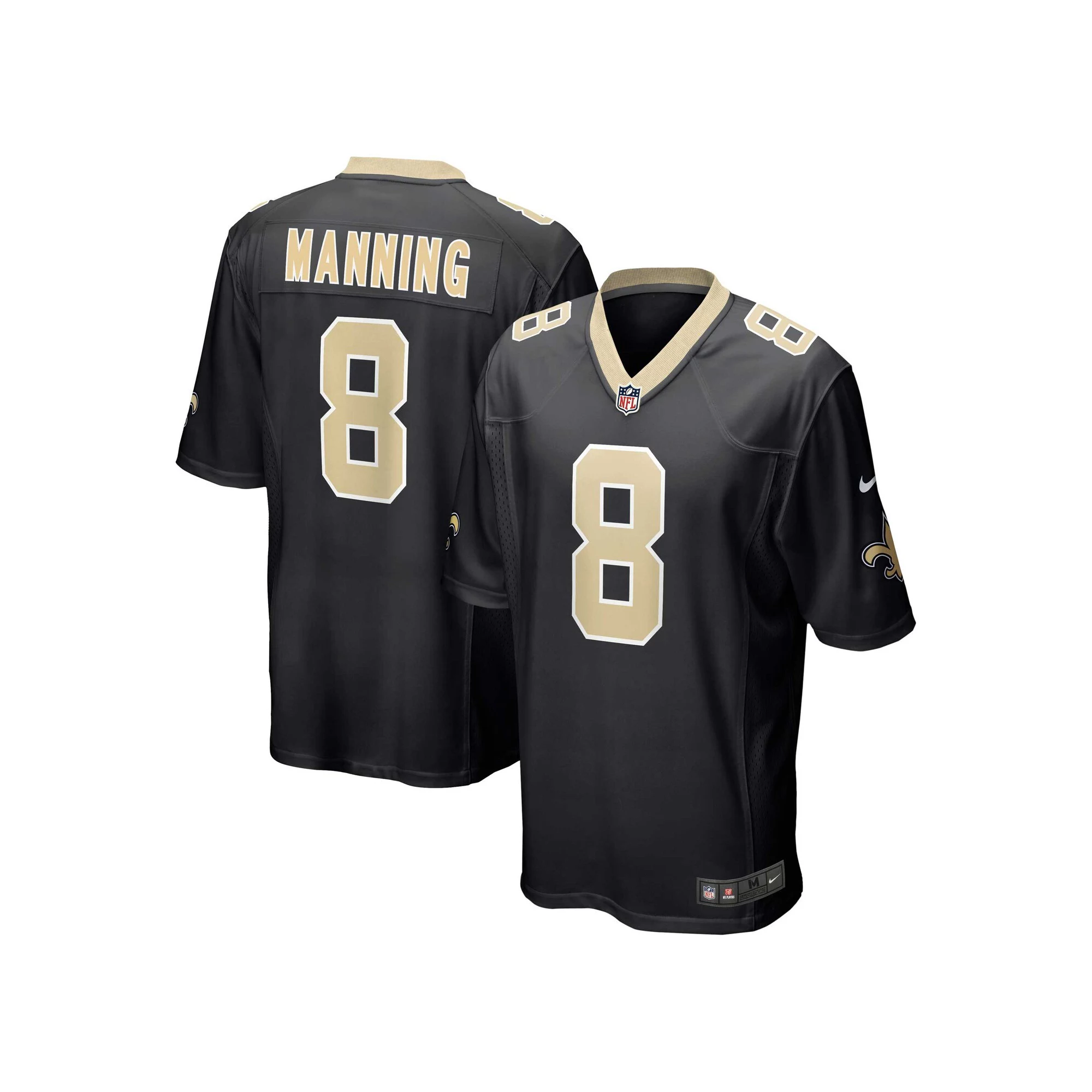 Men's Nike Archie Manning Black New Orleans Saints Retired Player Game Jersey