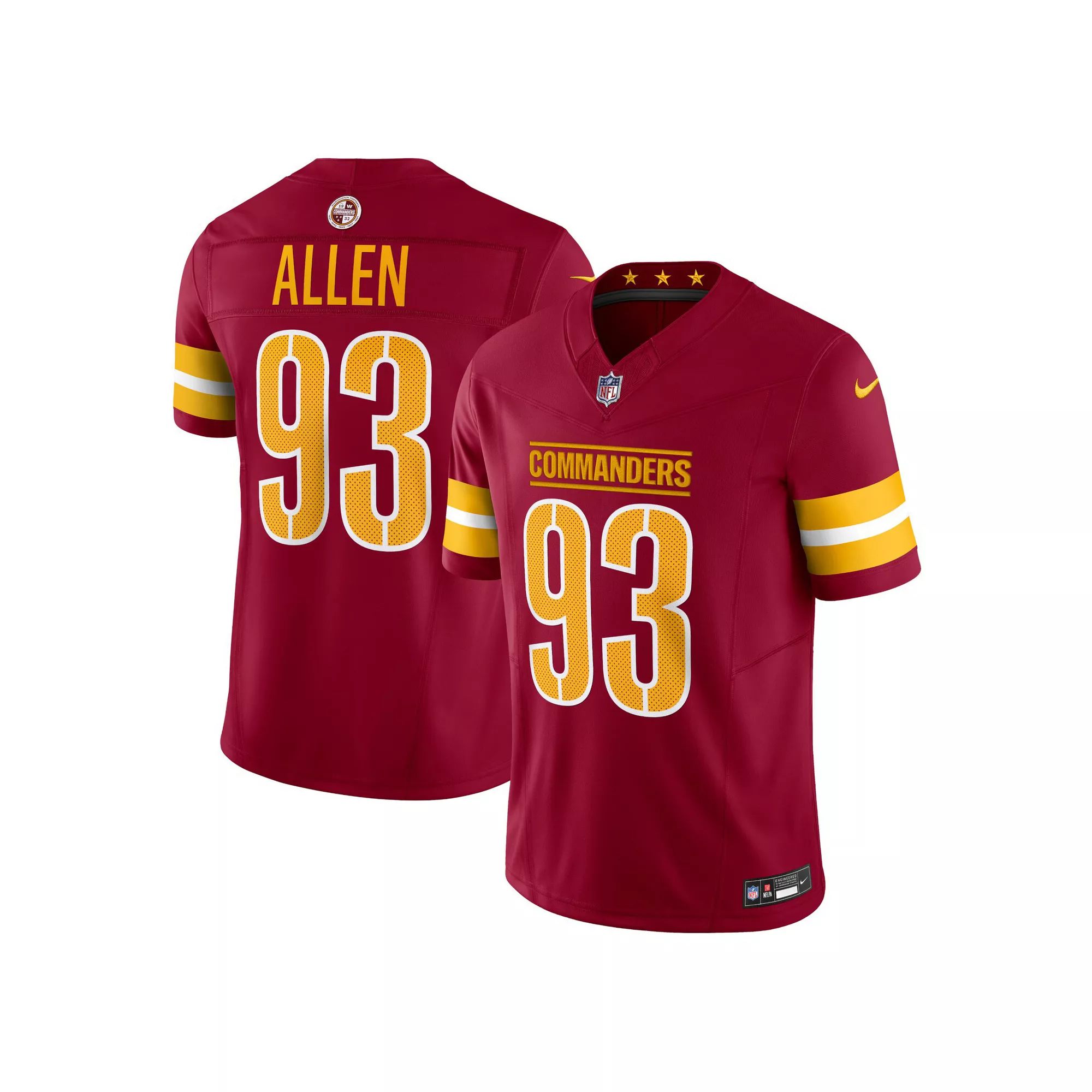 Men's Nike Jonathan Allen Burgundy Washington Commanders Vapor F.U.S.E. Limited Jersey