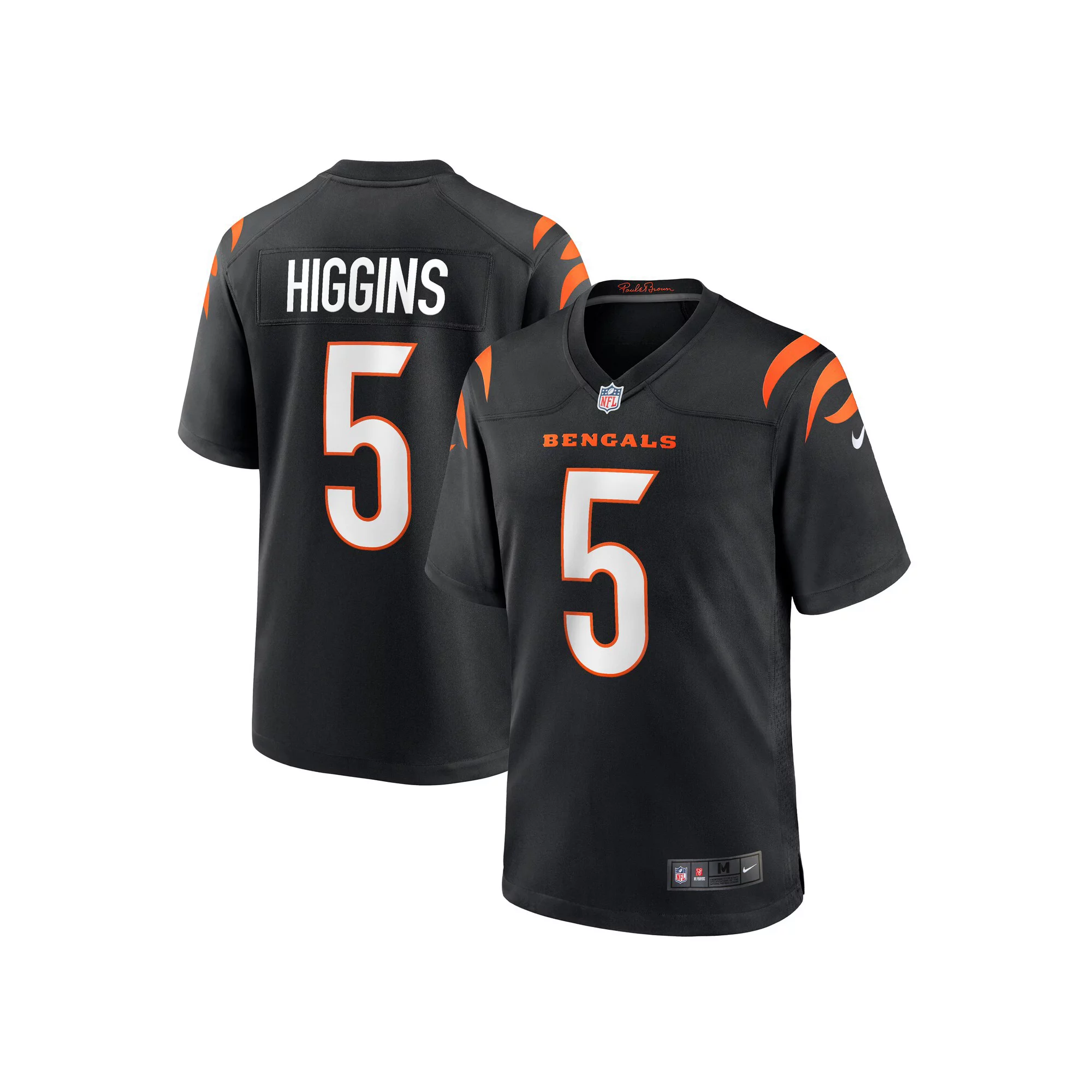 Men's Nike Tee Higgins Black Cincinnati Bengals Game Player Jersey
