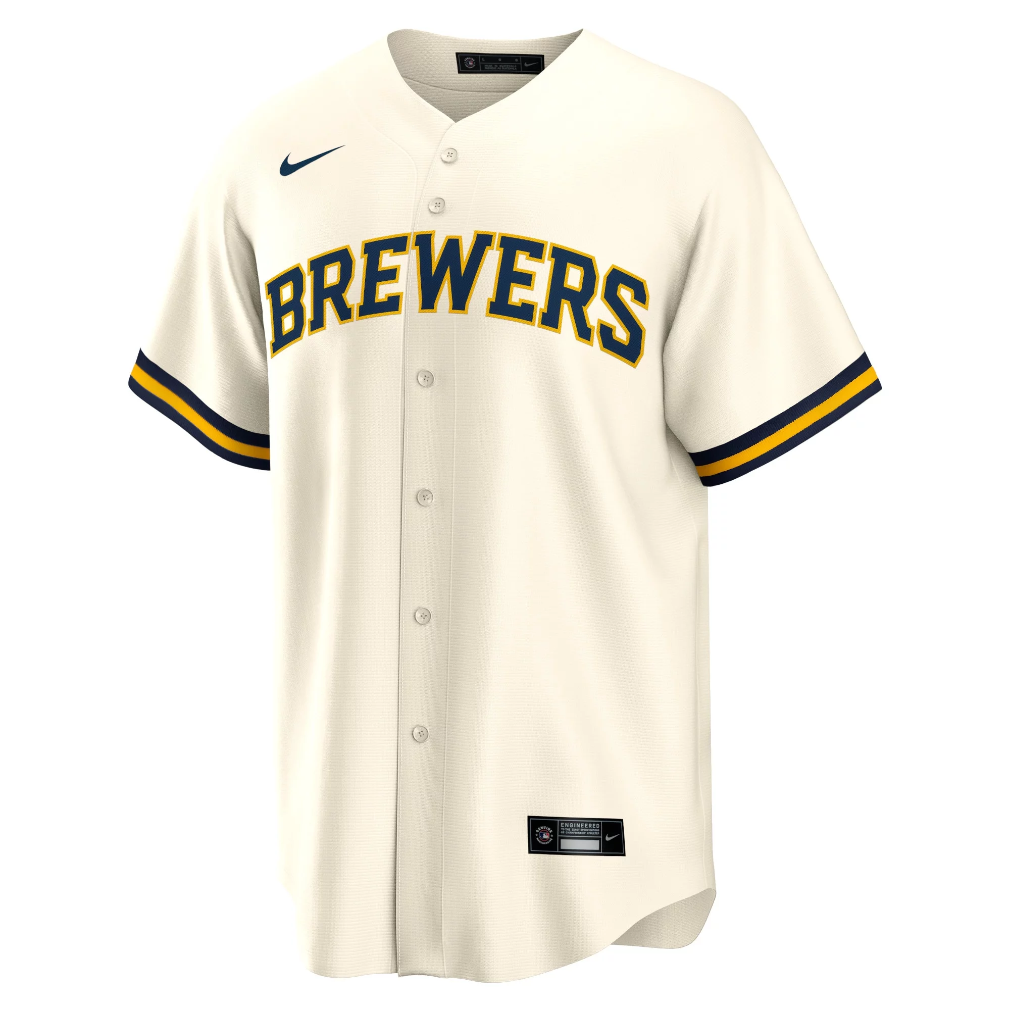 Men's Nike Christian Yelich Cream Milwaukee Brewers Alternate Replica Player Jersey