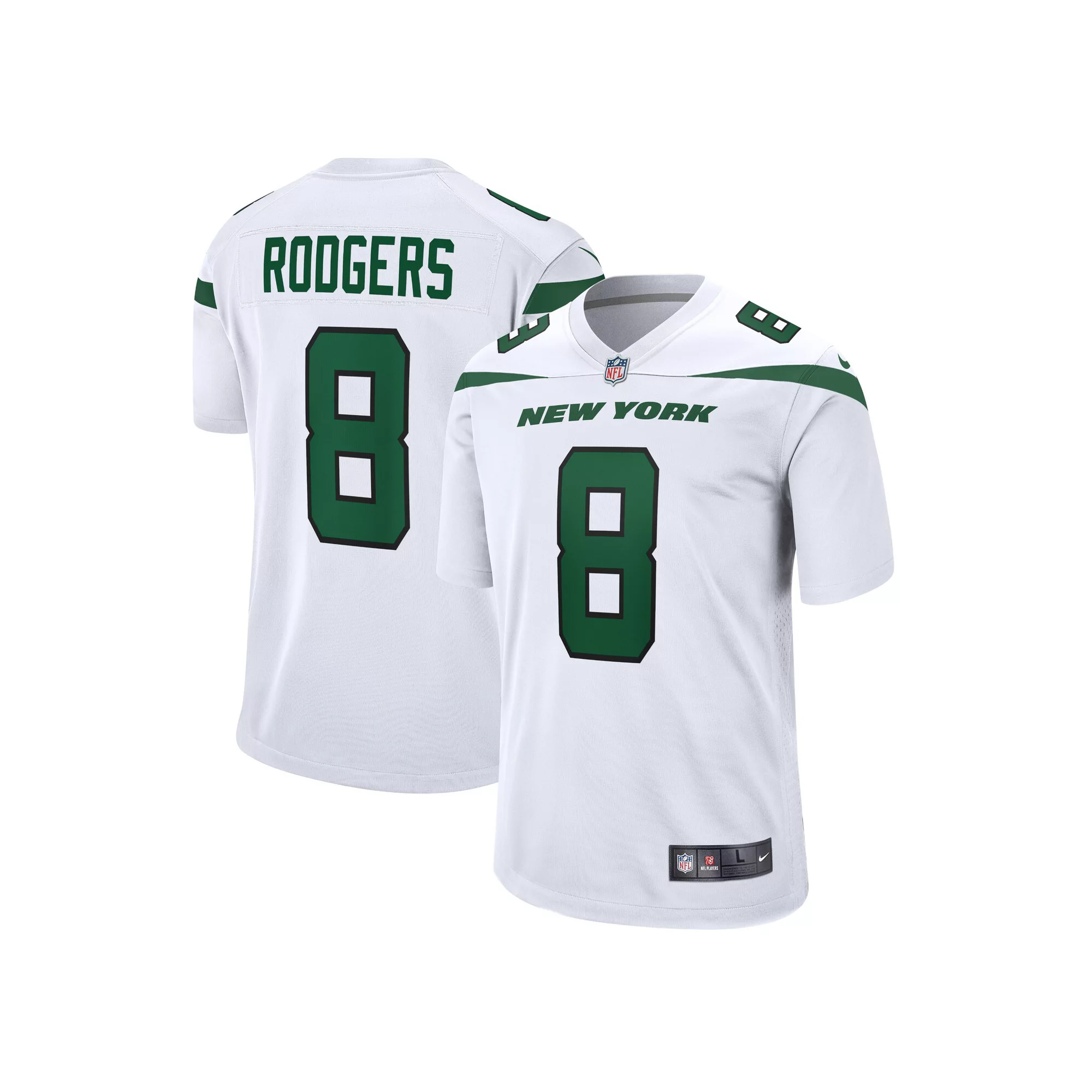 Men's Nike Aaron Rodgers White New York Jets Game Jersey