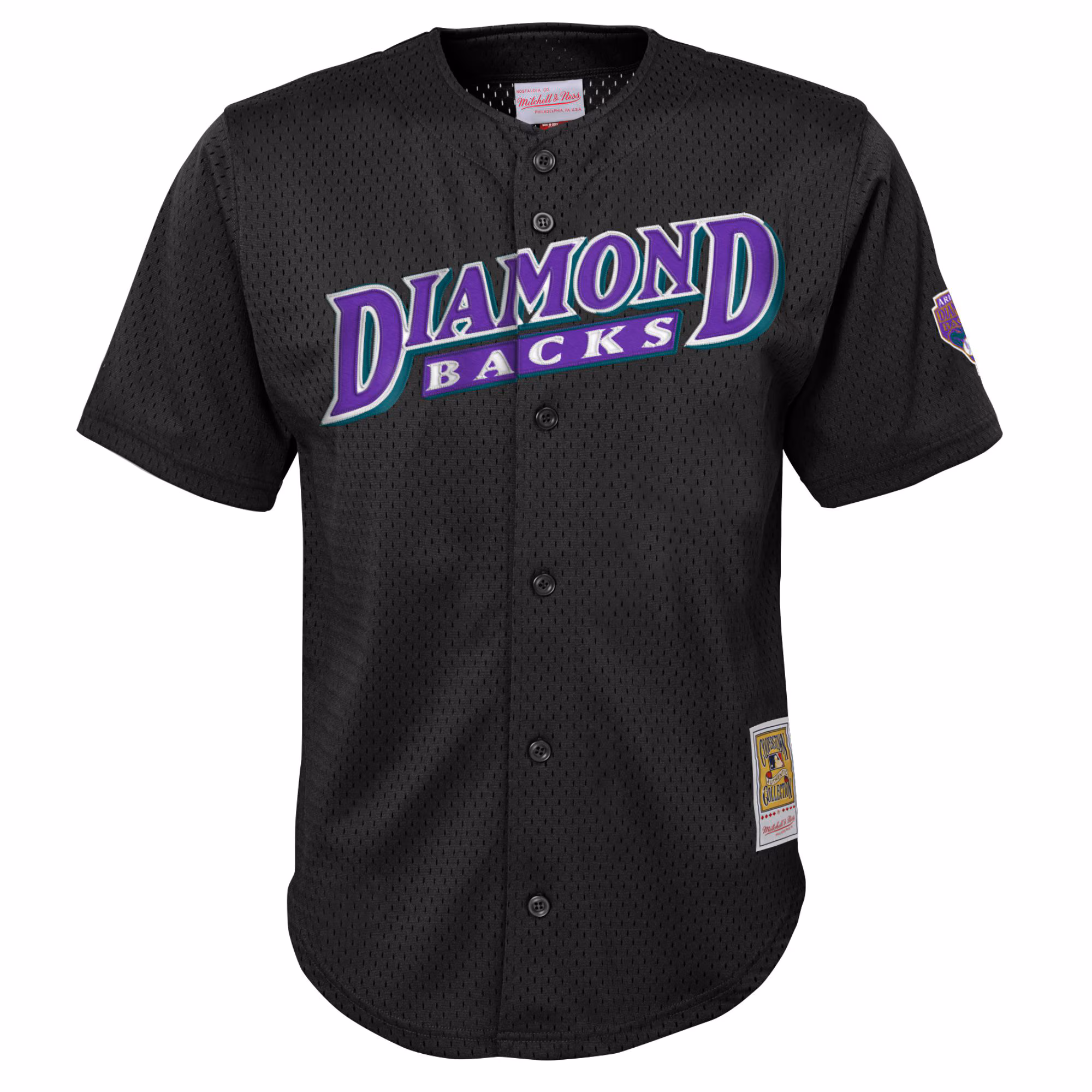 Randy Johnson Arizona Diamondbacks Mitchell & Ness Youth Cooperstown Collection Mesh Batting Practice Jersey - Black