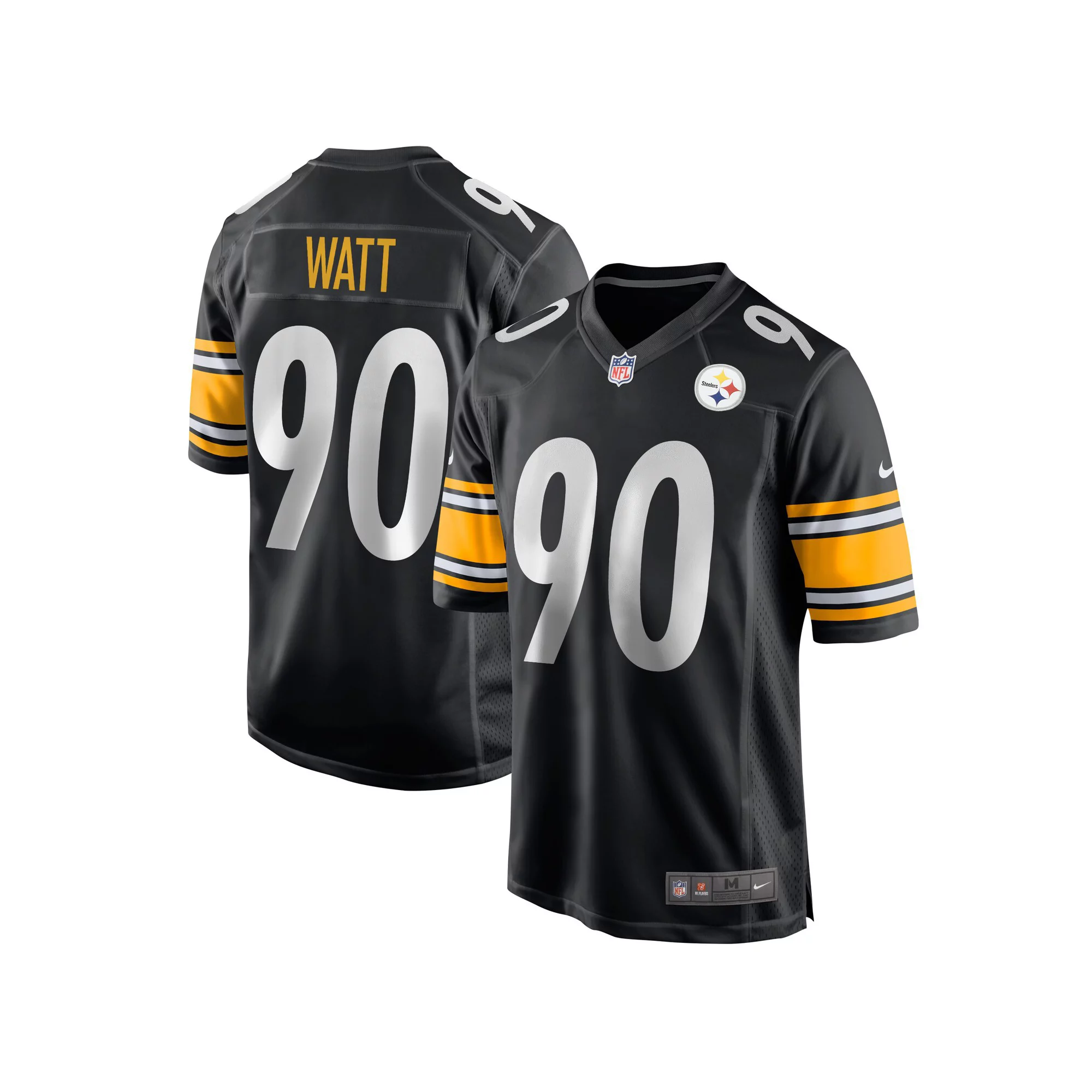 Men's Nike T.J. Watt Black Pittsburgh Steelers Game Jersey