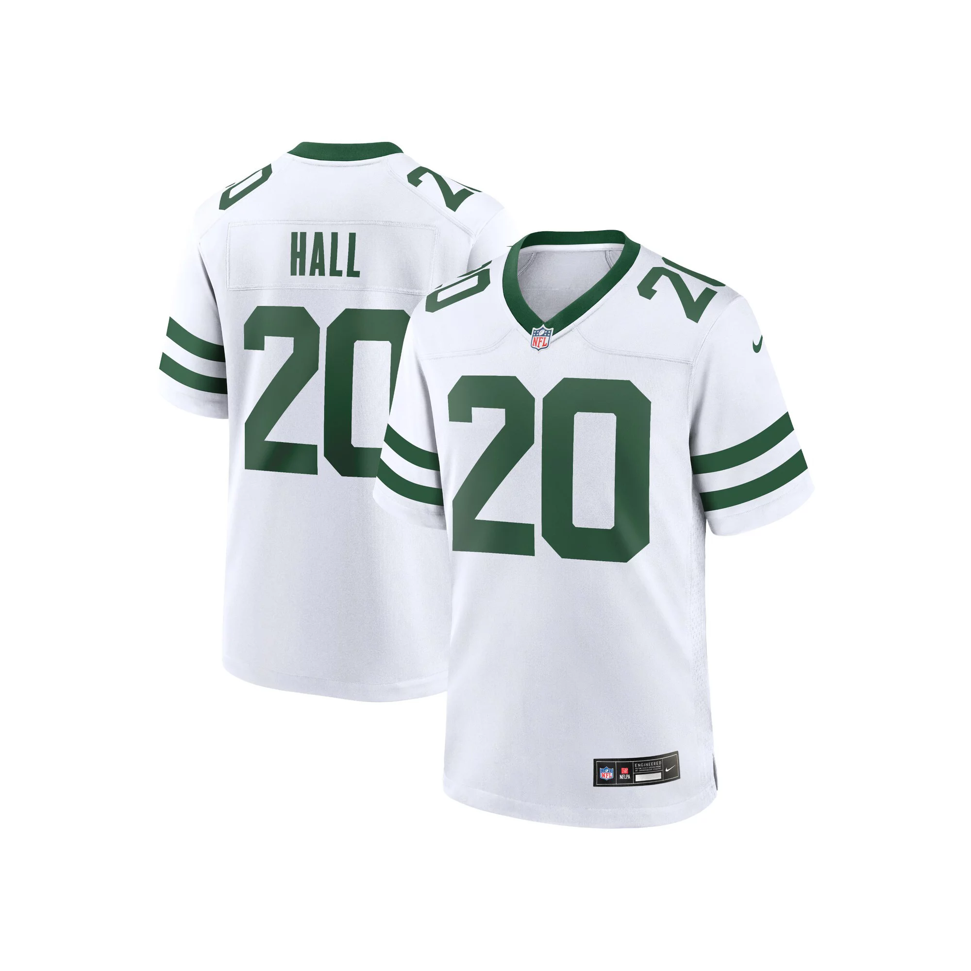 Men's Nike Breece Hall Legacy White New York Jets Game Jersey