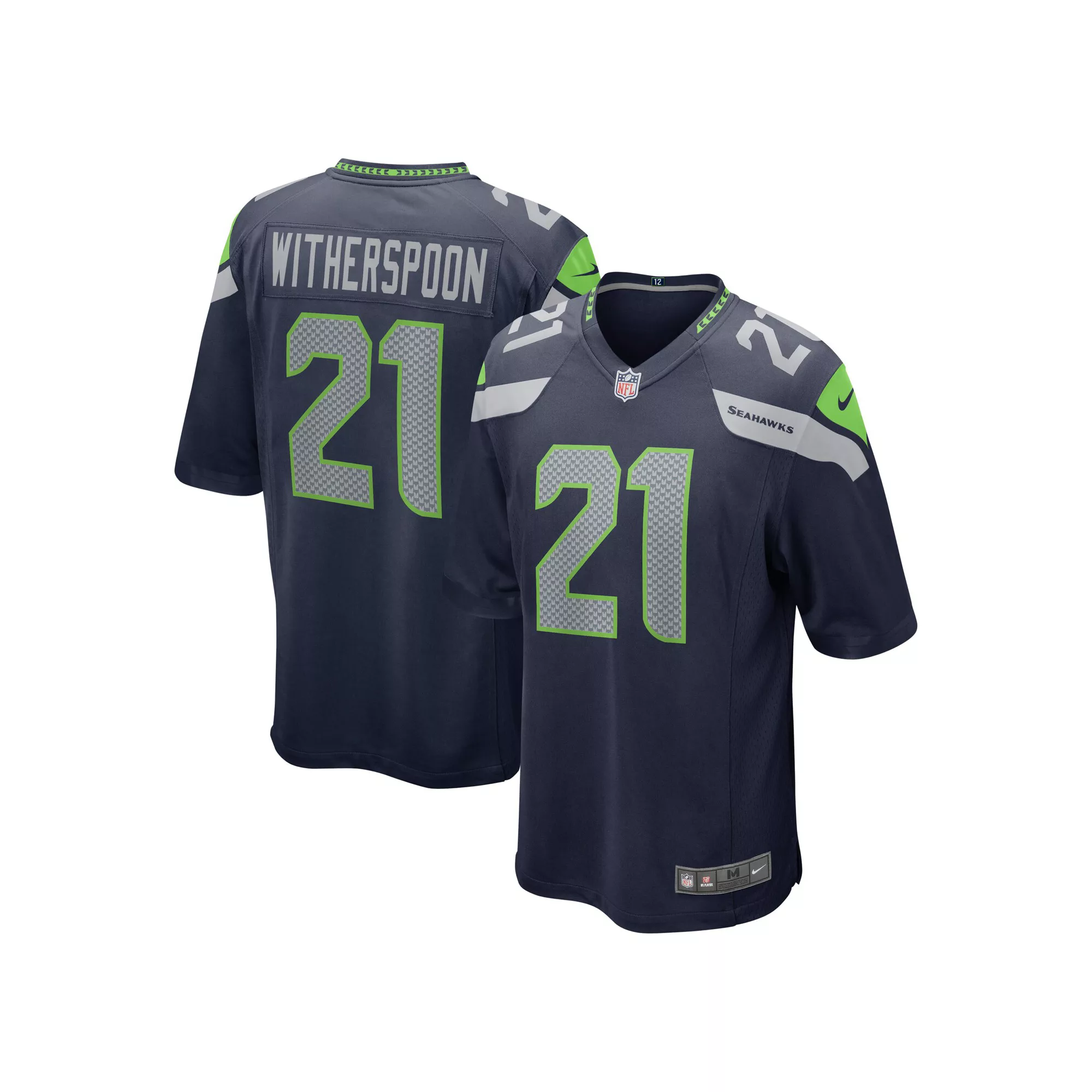Men's Nike Devon Witherspoon College Navy Seattle Seahawks 2023 NFL Draft First Round Pick Game Jersey