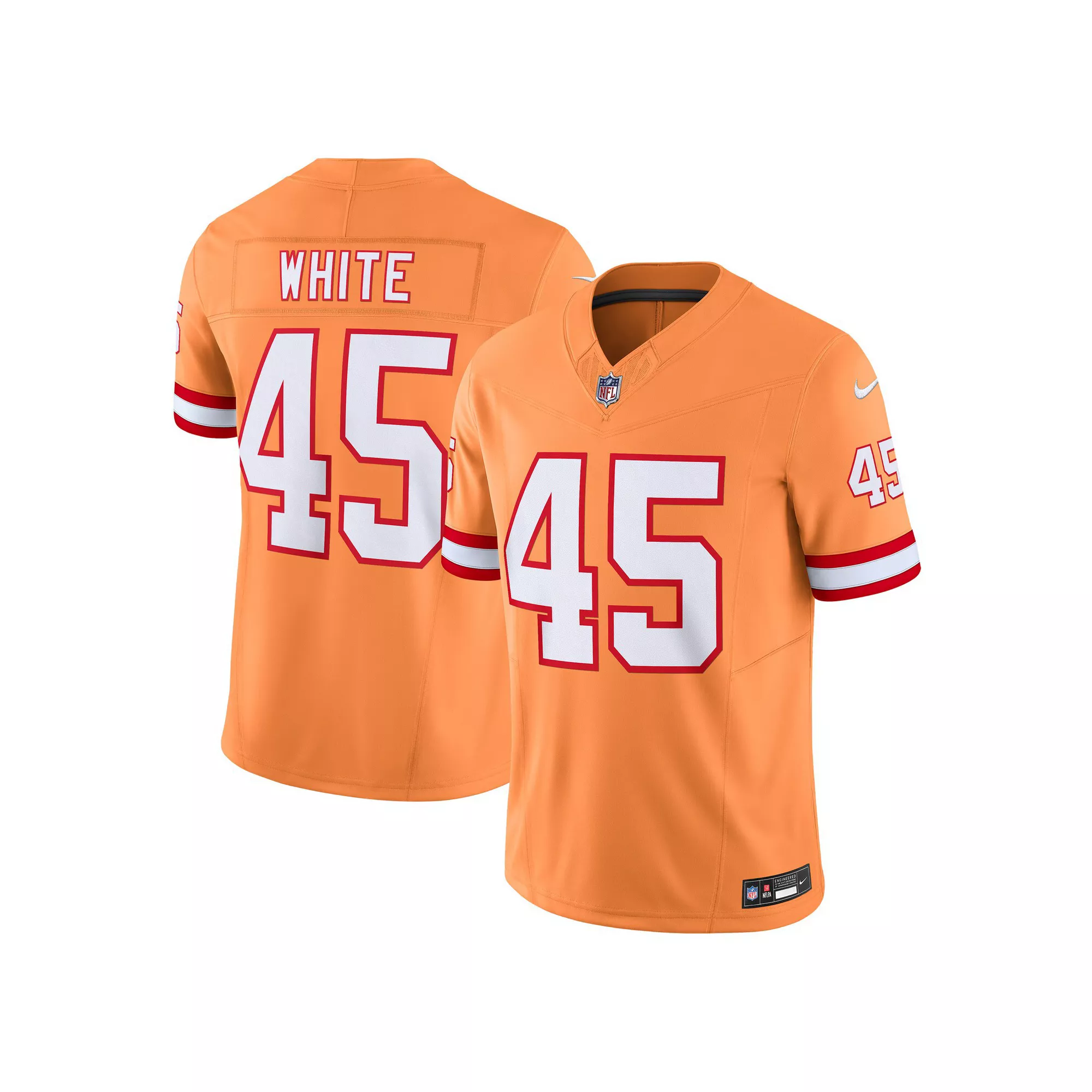 Men's Nike Devin White Orange Tampa Bay Buccaneers Throwback Vapor F.U.S.E. Limited Jersey