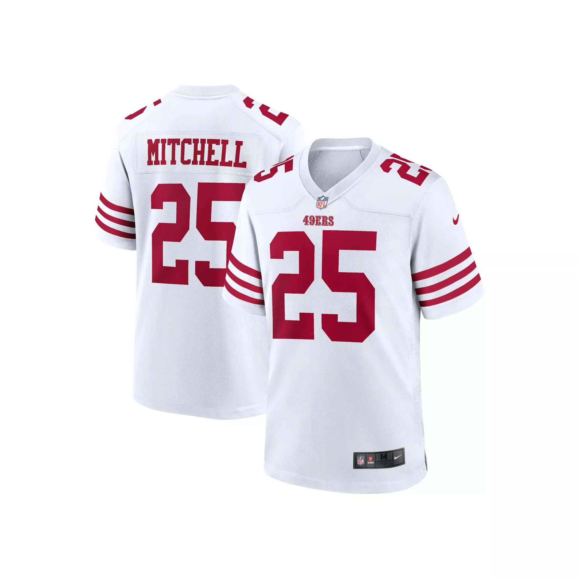 Men's Nike Elijah Mitchell White San Francisco 49ers Player Game Jersey