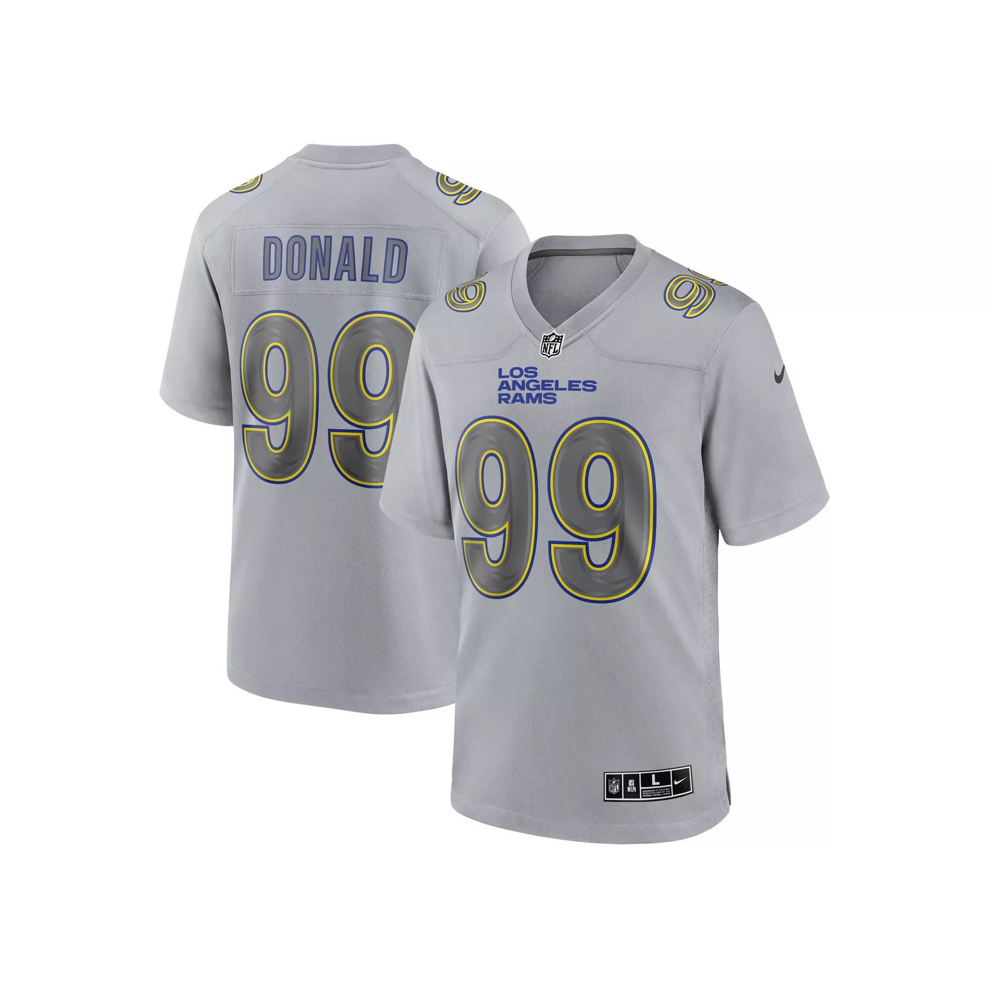 Men's Nike Aaron Donald Gray Los Angeles Rams Atmosphere Fashion Game Jersey