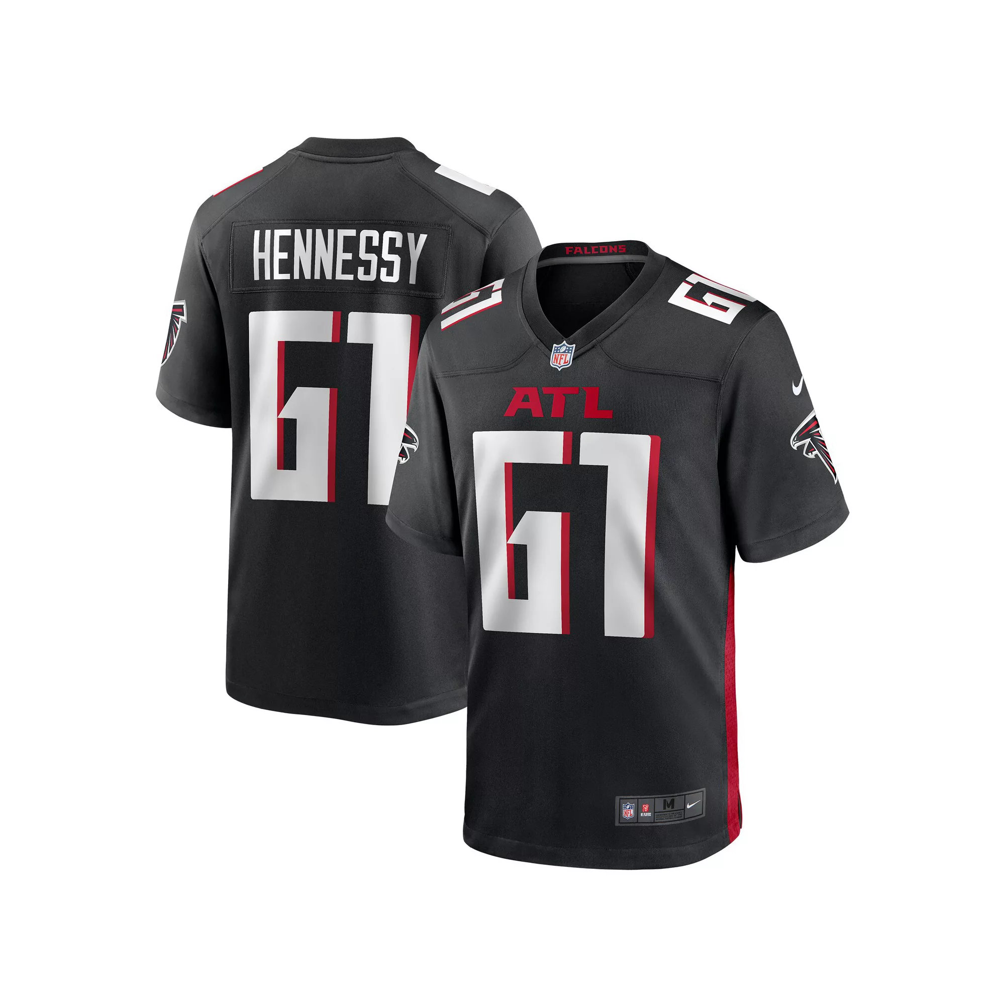 Men's Nike Matt Hennessy Black Atlanta Falcons Player Game Jersey