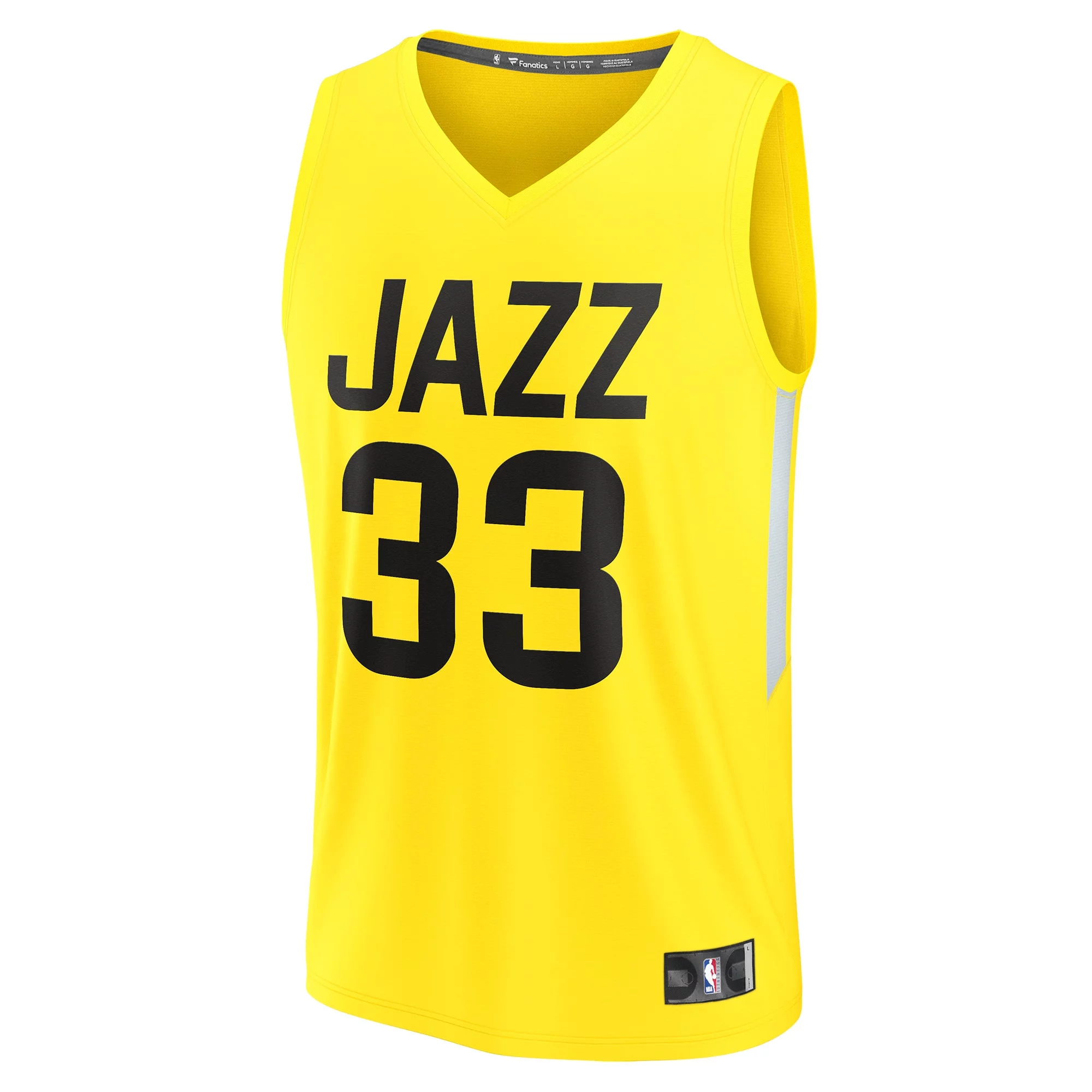 Men's Fanatics Johnny Juzang Yellow Utah Jazz Fast Break Replica Player Jersey - Icon Edition