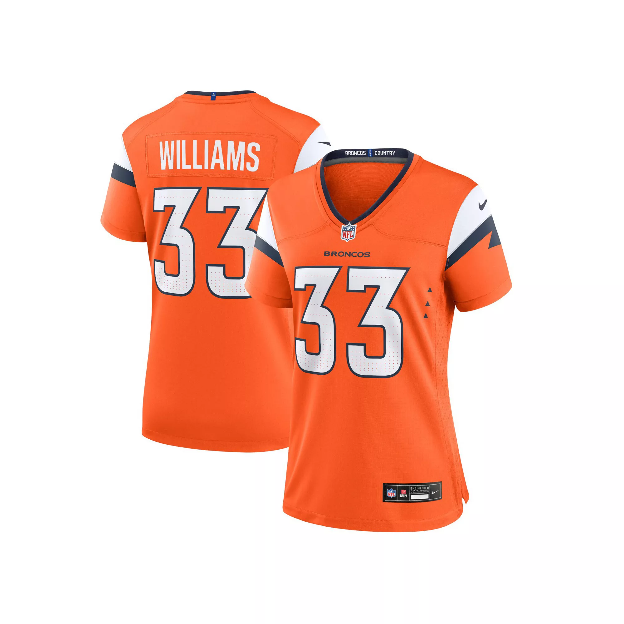 Women's Nike Javonte Williams Orange Denver Broncos Game Jersey