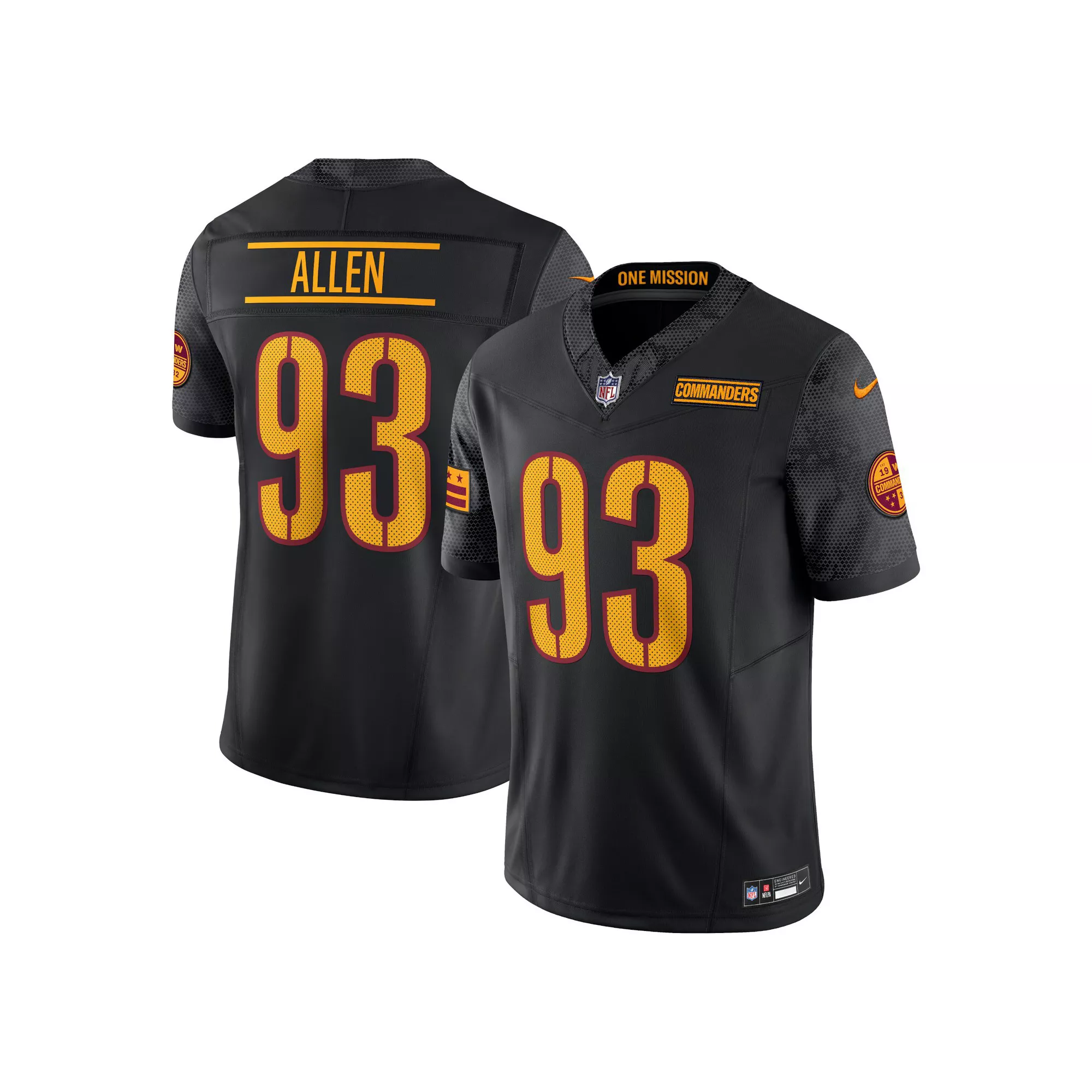 Men's Nike Jonathan Allen Black Washington Commanders Alternate Vapor F.U.S.E. Limited Jersey