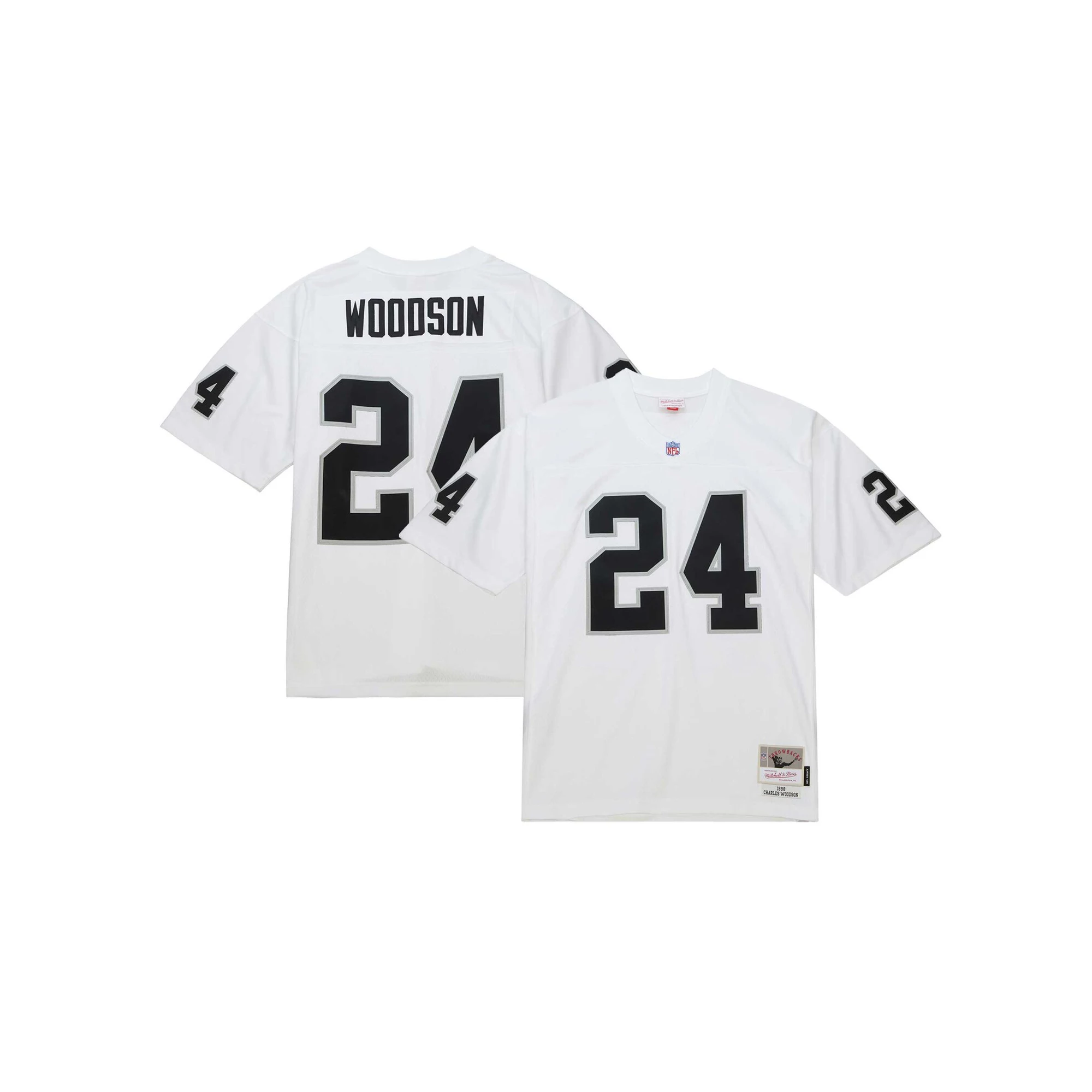 Men's Mitchell & Ness Charles Woodson White Las Vegas Raiders Legacy Replica Jersey