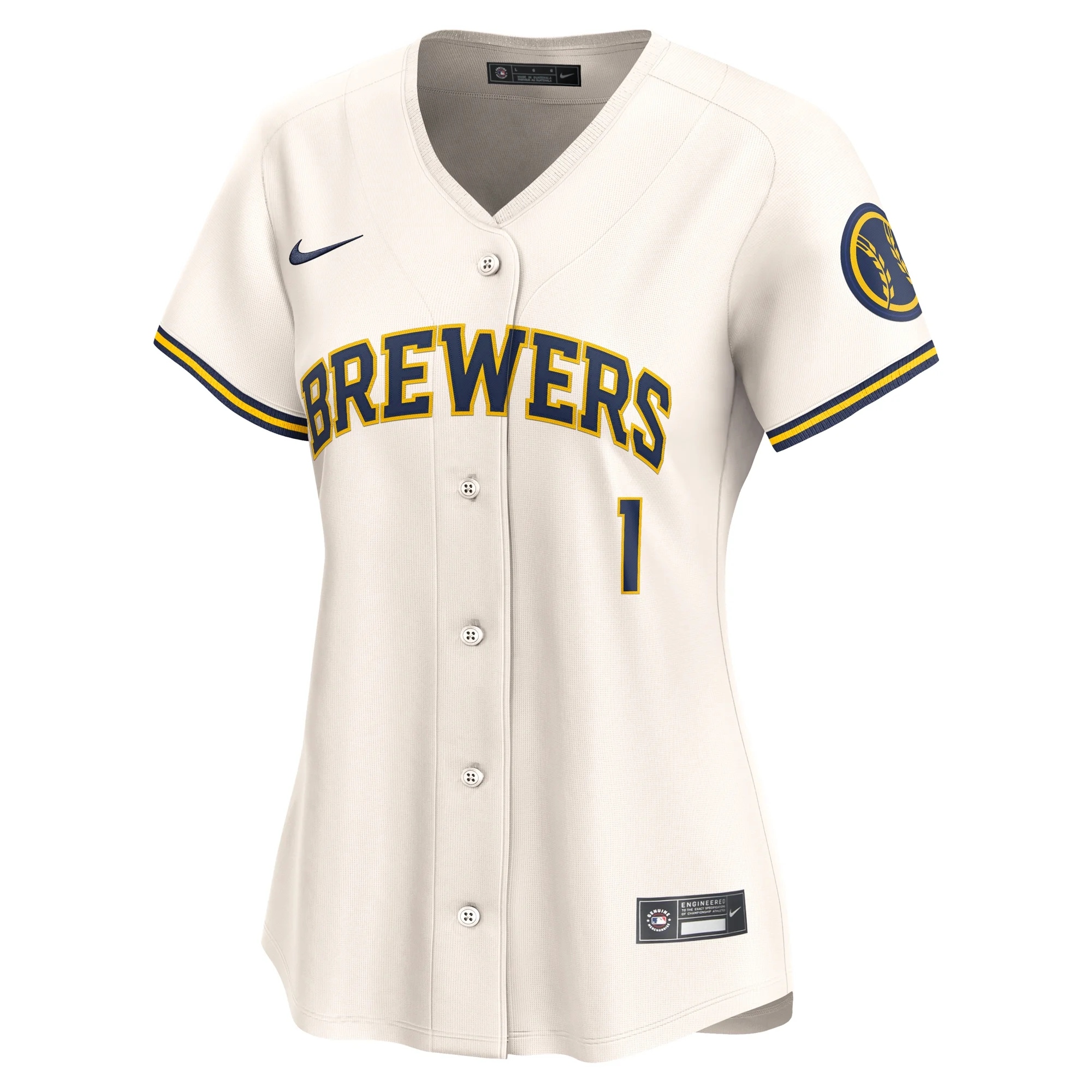 Women's Nike Cream Milwaukee Brewers #1 Mom Home Limited Jersey