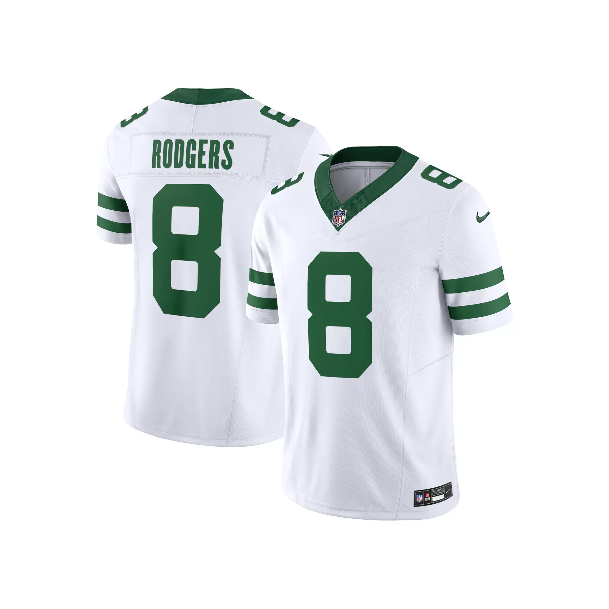 Men's Nike Aaron Rodgers Legacy White New York Jets Vapor F.U.S.E. Limited Jersey