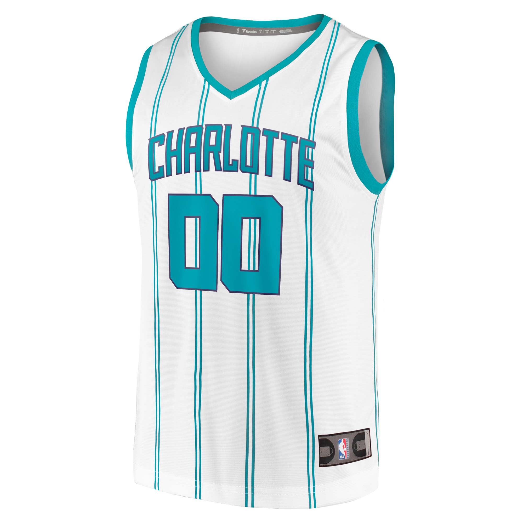 Men's Fanatics White Charlotte Hornets Fast Break Custom Replica Jersey - Association Edition