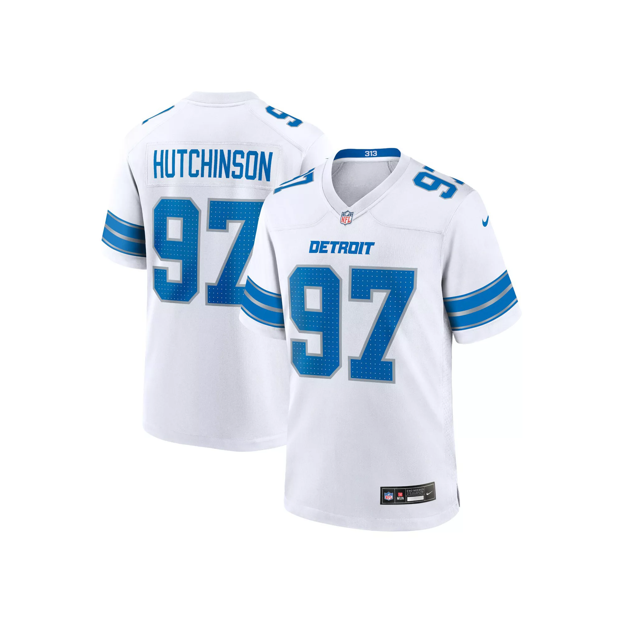 Men's Nike Aidan Hutchinson White Detroit Lions Game Jersey