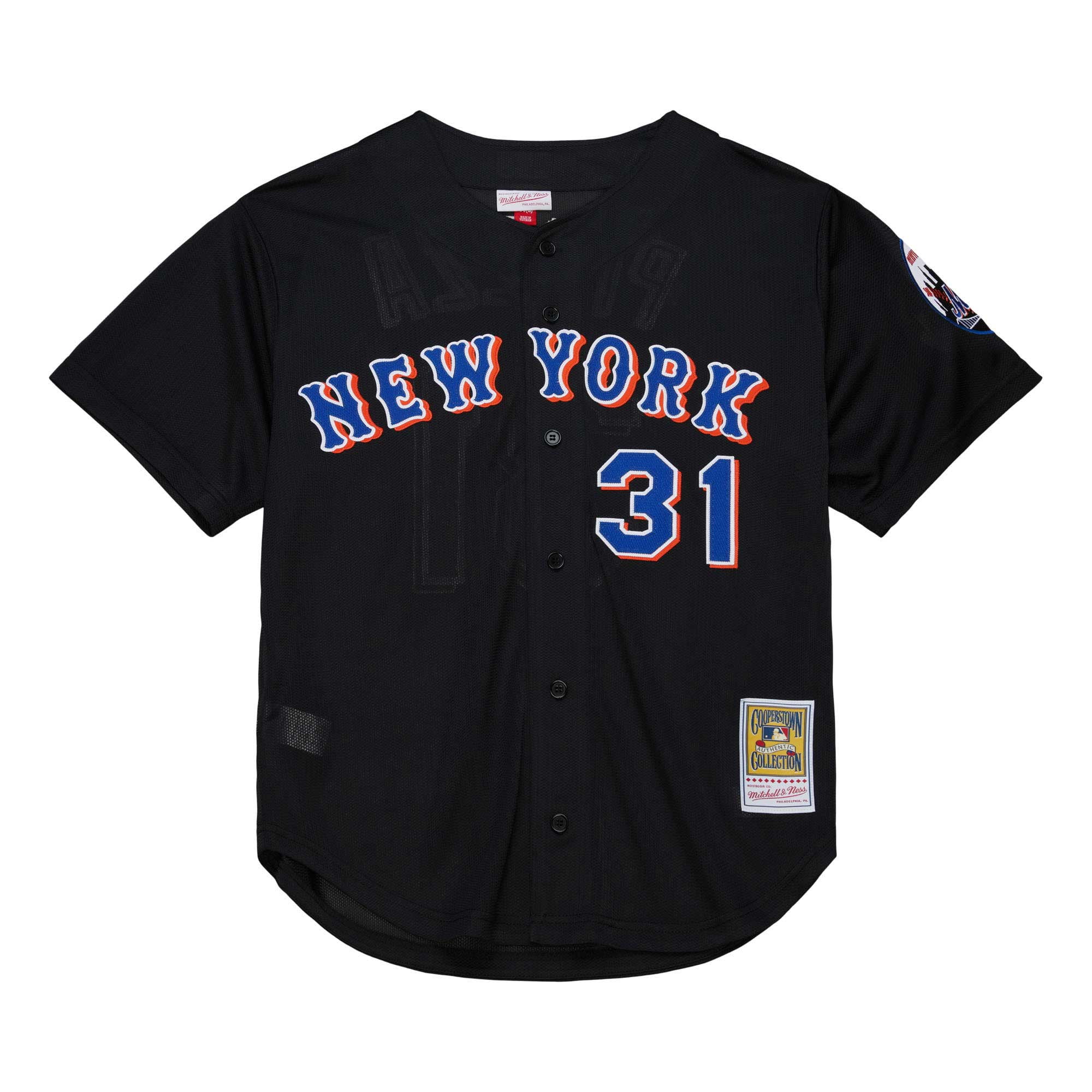 Men's Mitchell & Ness Mike Piazza Black New York Mets Cooperstown Collection 2000 Batting Practice Jersey