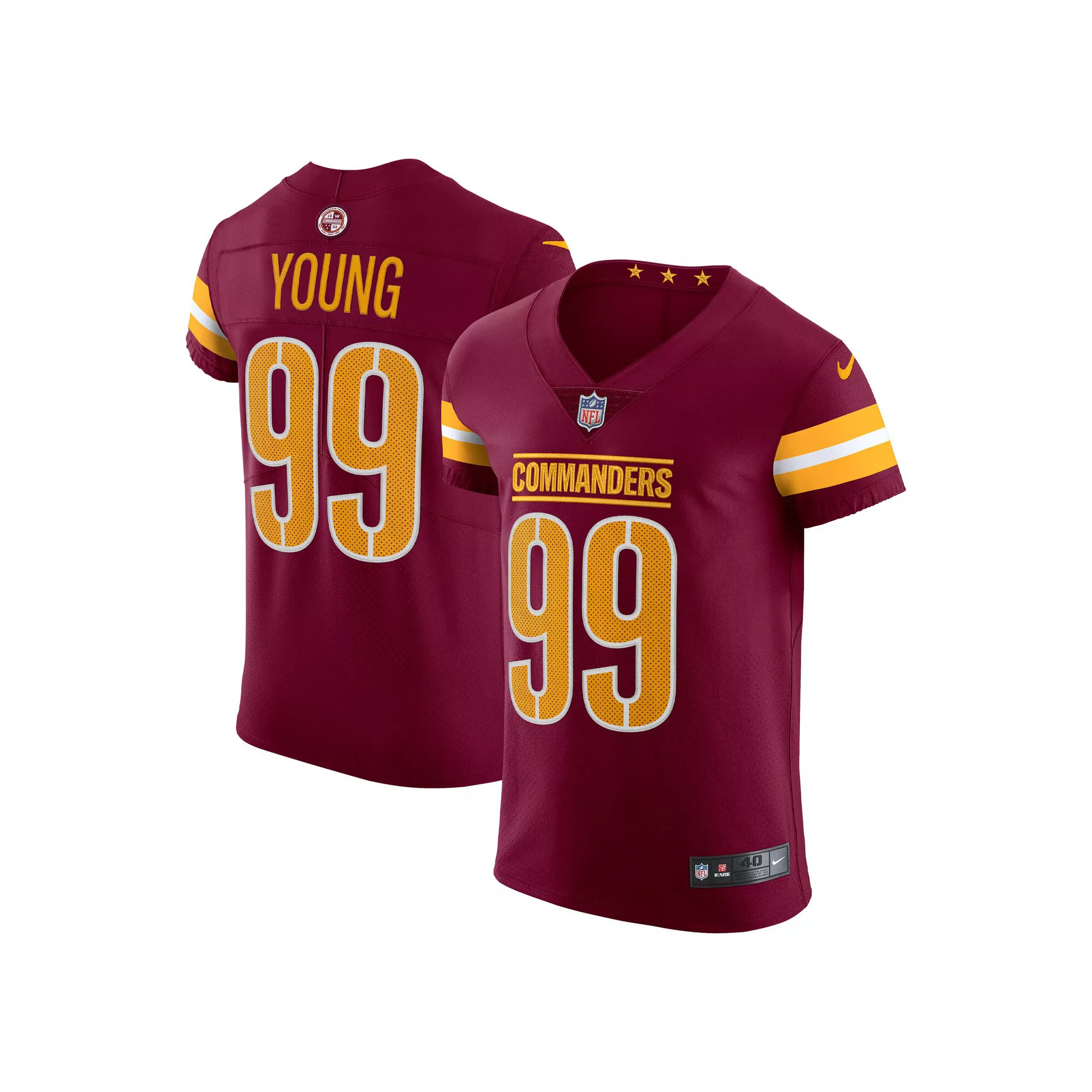 Men's Nike Chase Young Burgundy Washington Commanders Vapor Elite Jersey