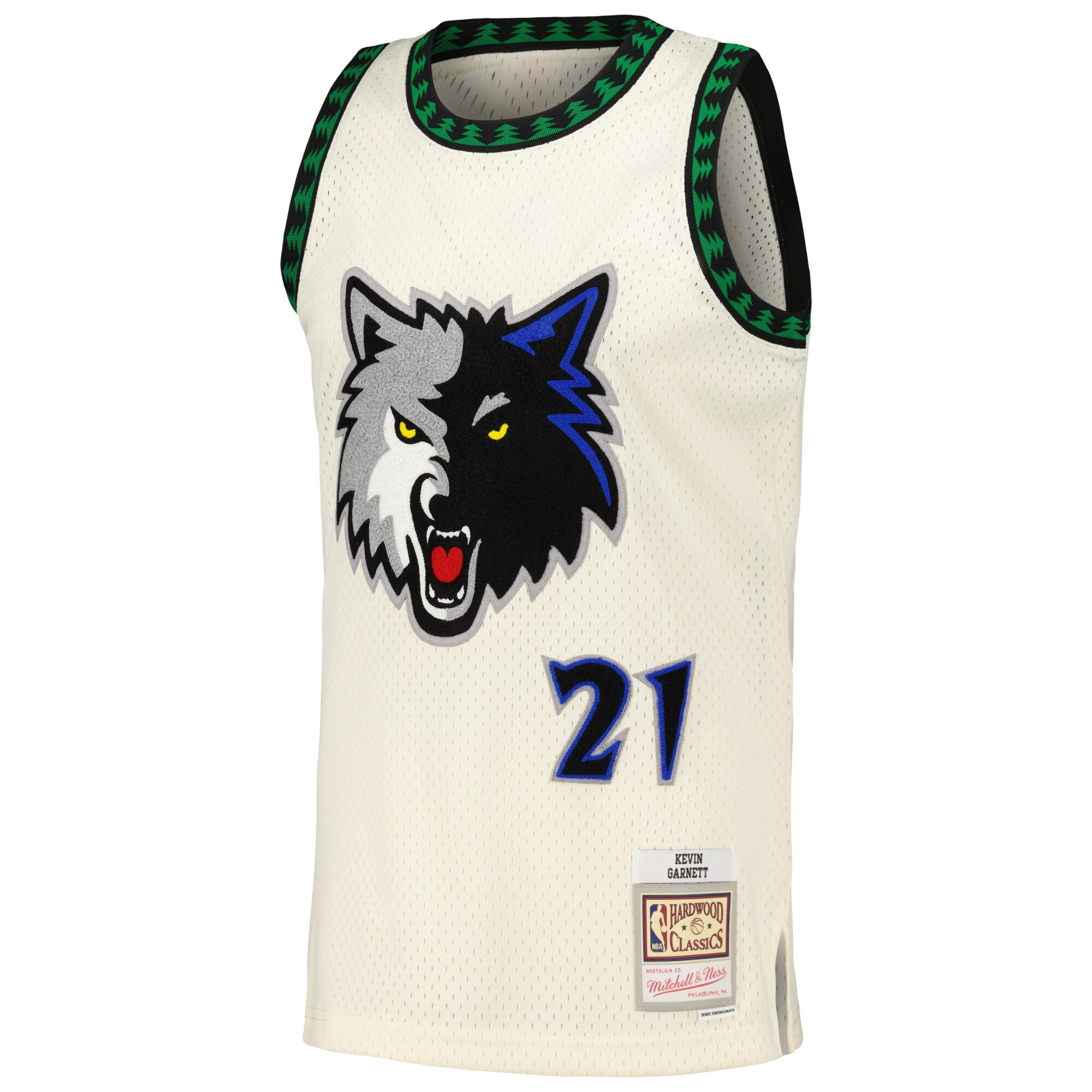 Kevin Garnett Minnesota Timberwolves Mitchell & Ness Chainstitch Swingman Jersey - Cream