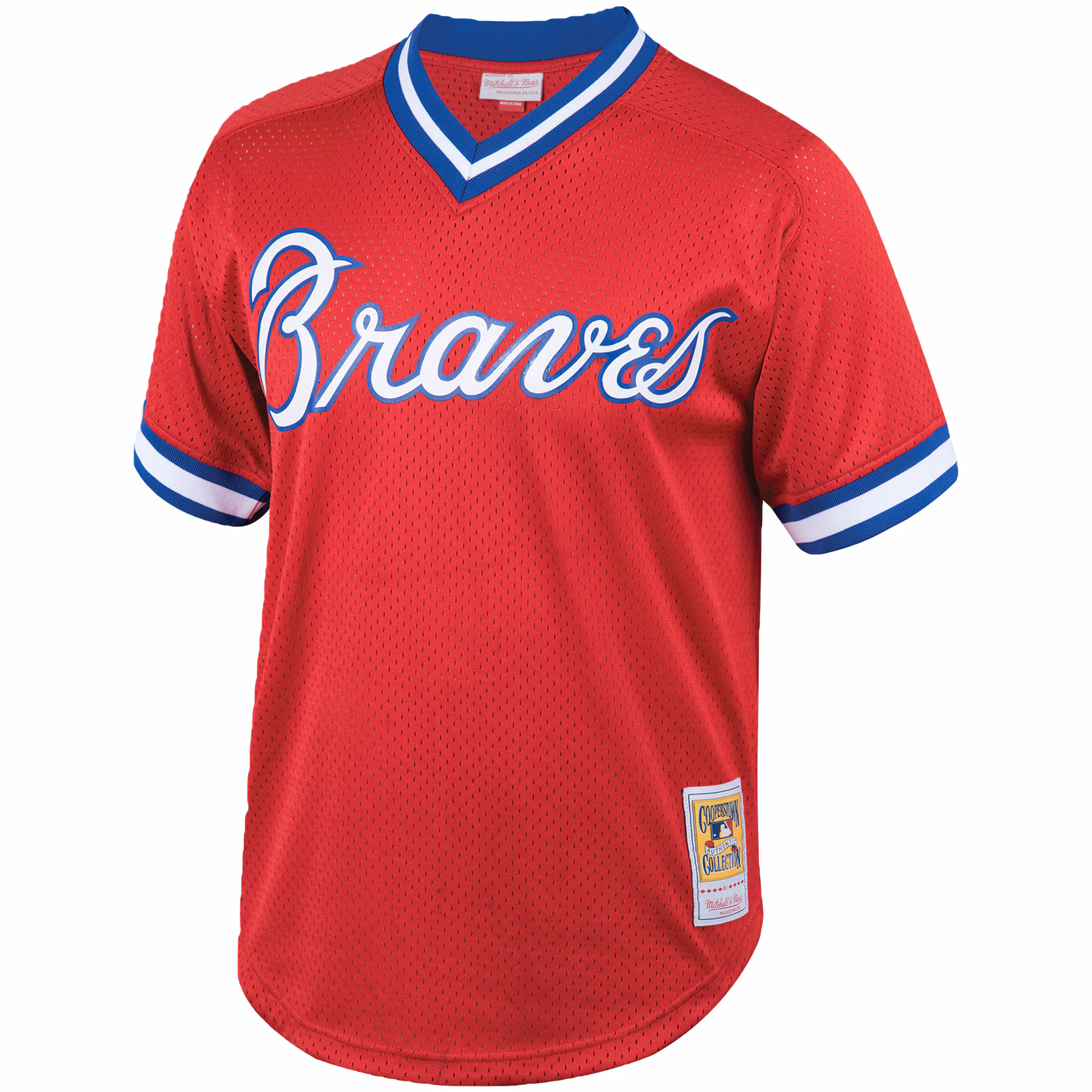 Dale Murphy Atlanta Braves Mitchell & Ness Cooperstown Collection Big & Tall Mesh Batting Practice Jersey - Red