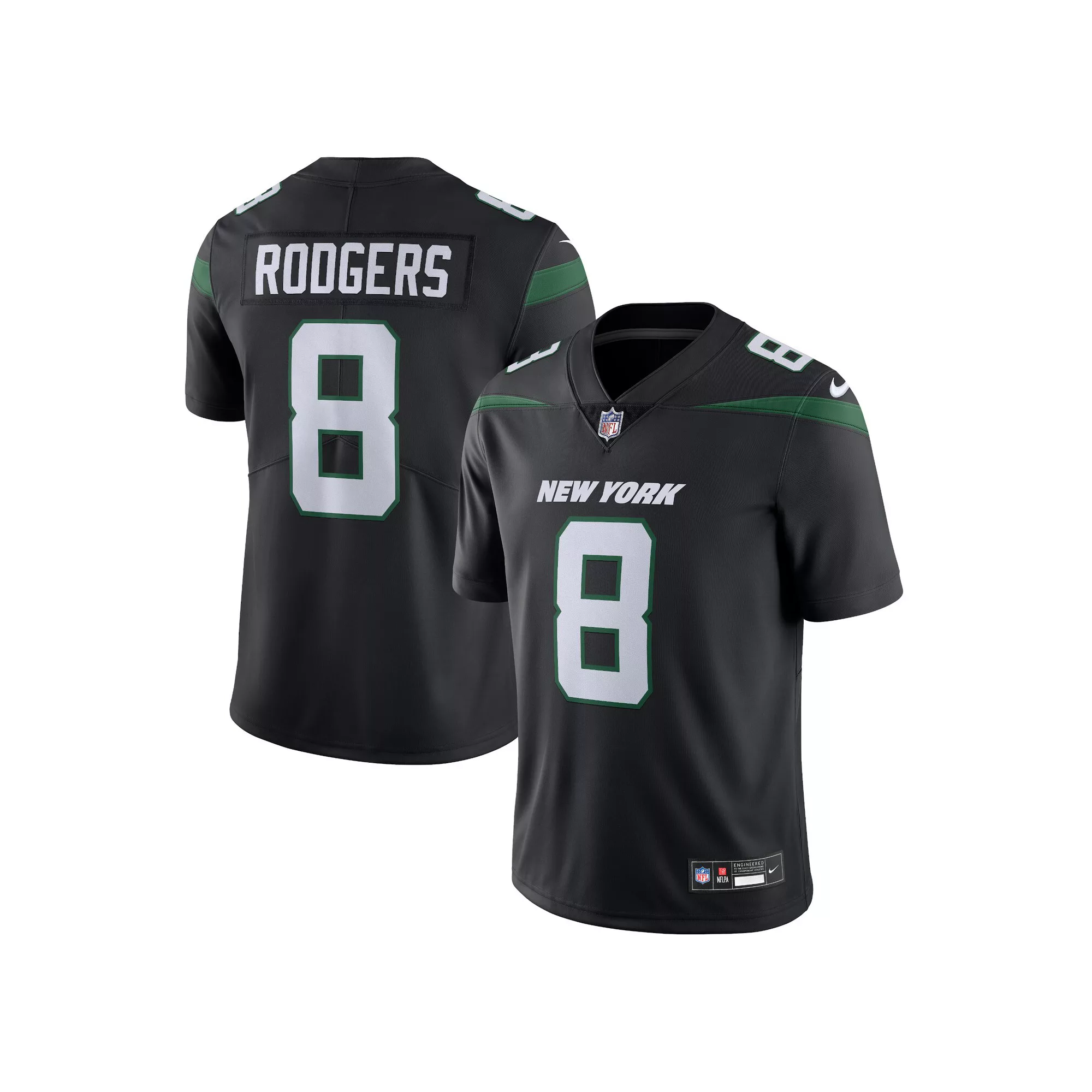 Men's Nike Aaron Rodgers Black New York Jets  Vapor Untouchable Limited Jersey