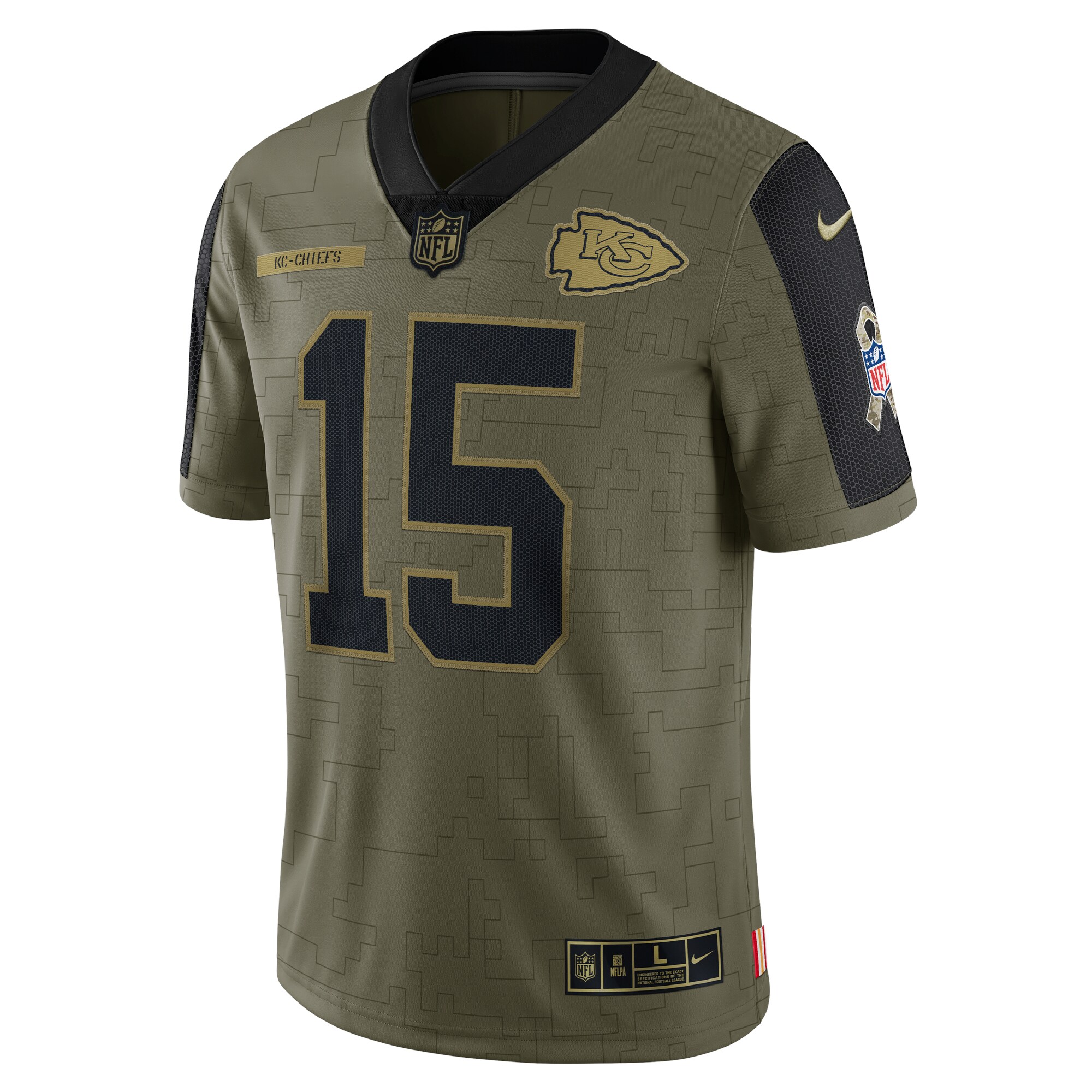 Patrick Mahomes Kansas City Chiefs Nike Salute To Service Limited Player Jersey - Olive