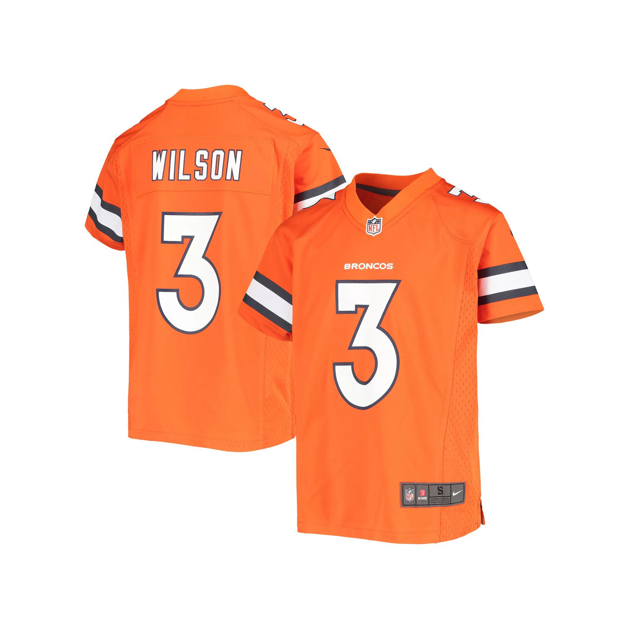 Youth Nike Russell Wilson Orange Denver Broncos Game Jersey