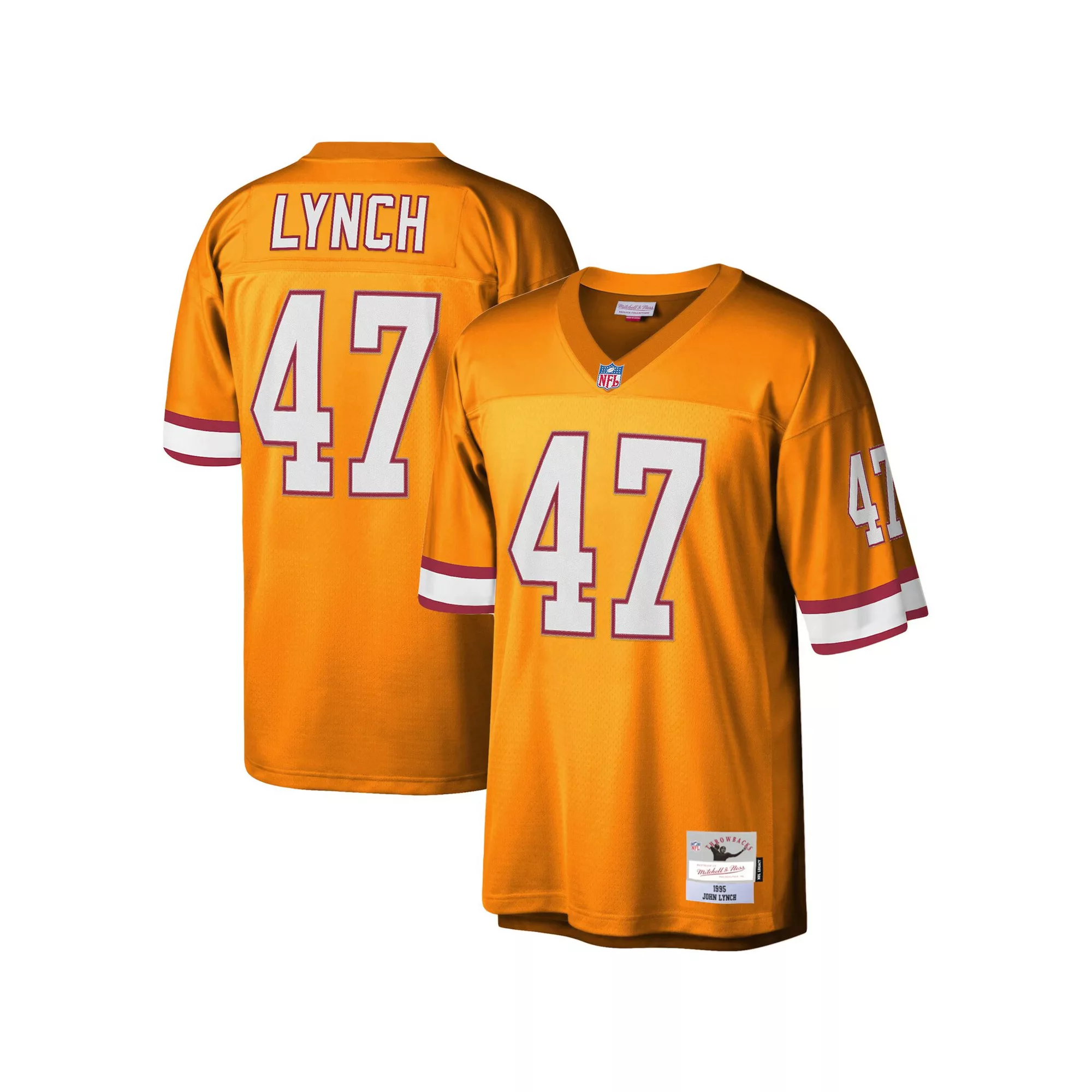 Men's Mitchell & Ness John Lynch Orange Tampa Bay Buccaneers Big & Tall 1995 Legacy Retired Player Jersey