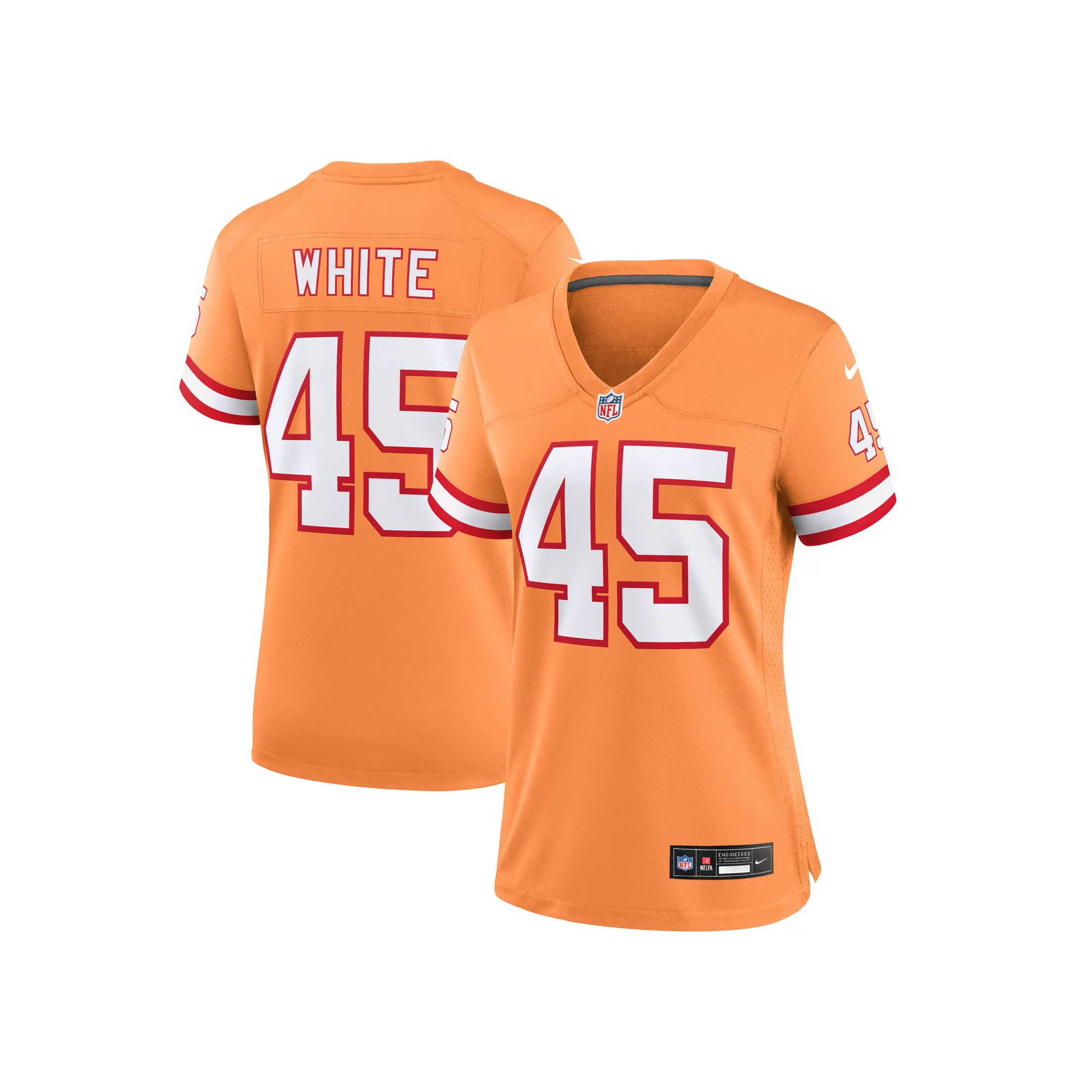 Women's Nike Devin White Orange Tampa Bay Buccaneers Throwback Game Jersey