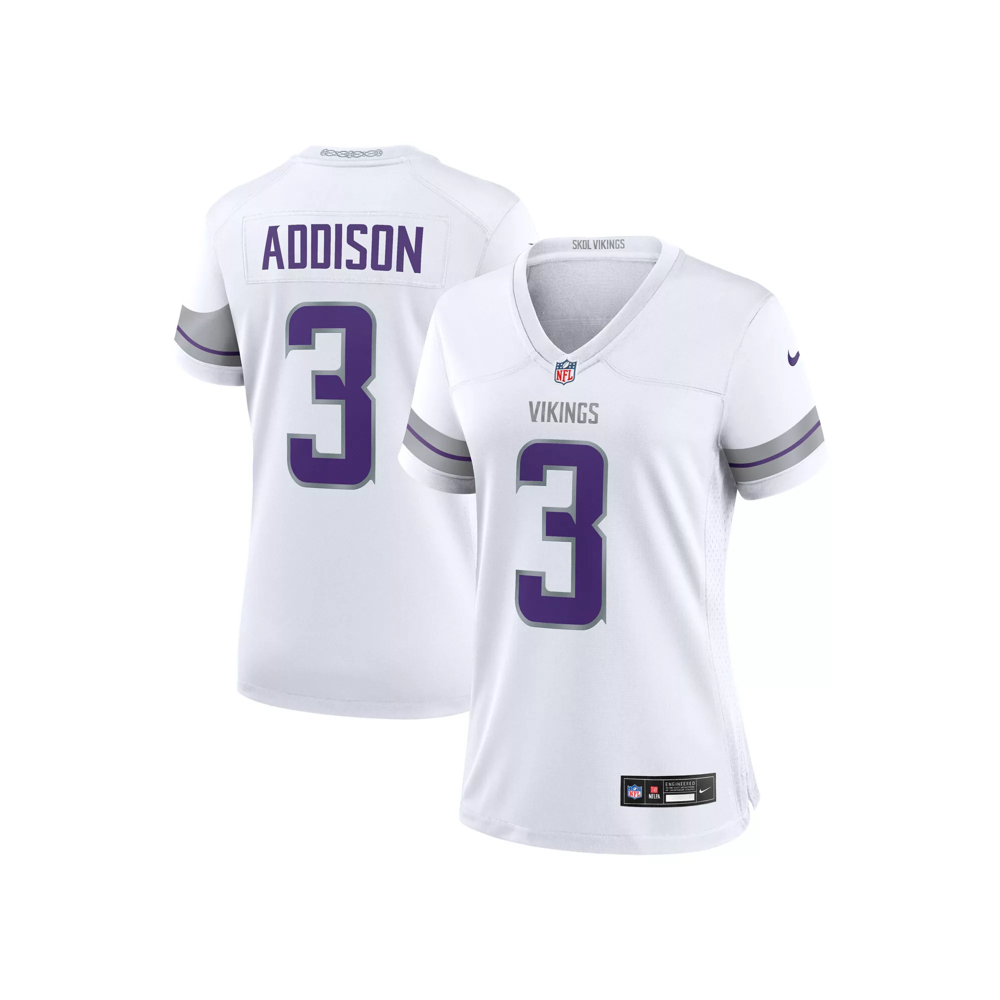 Women's Nike Jordan Addison White Minnesota Vikings Alternate Game Player Jersey