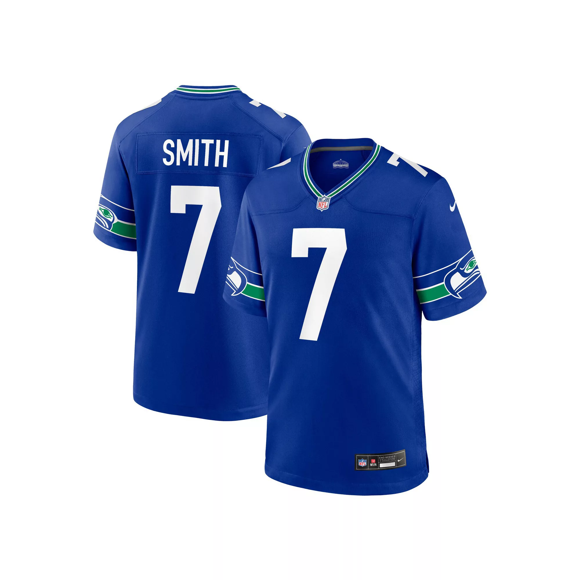 Men's Nike Geno Smith Royal Seattle Seahawks Throwback Player Game Jersey