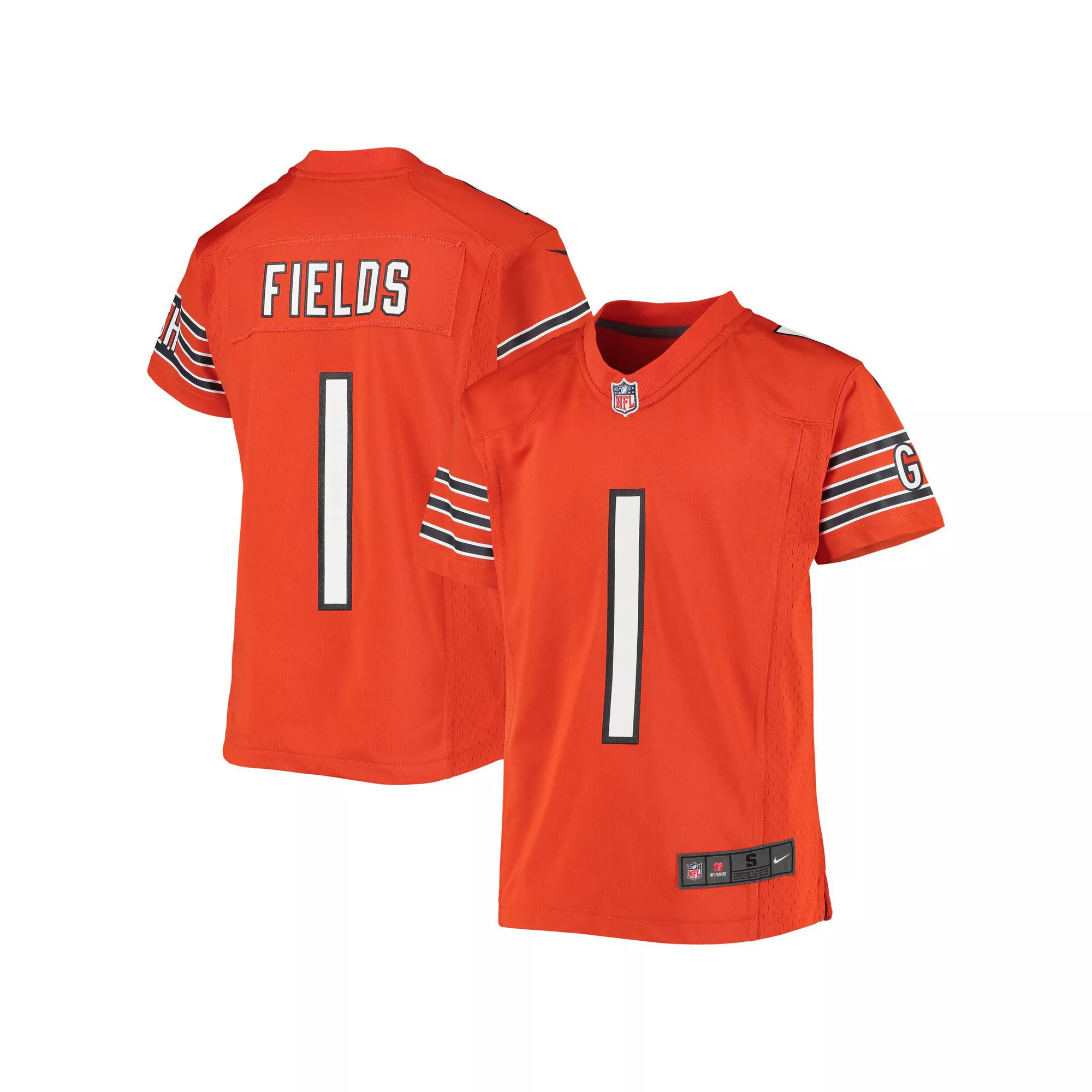 Youth Nike Justin Fields Orange Chicago Bears Game Jersey