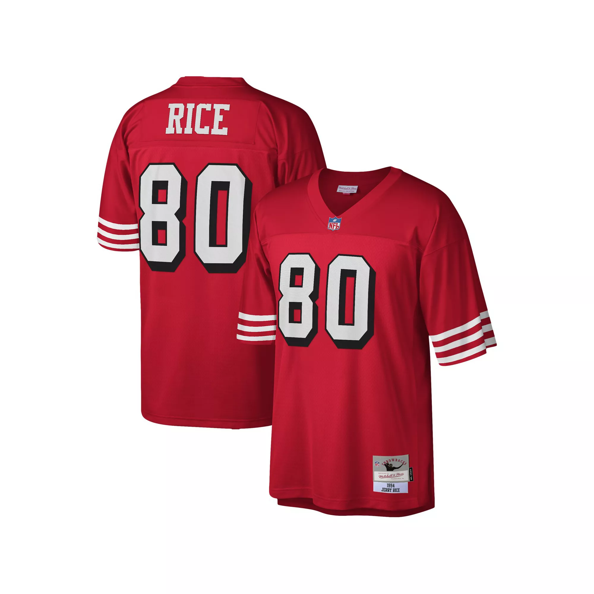 Men's Mitchell & Ness Jerry Rice Scarlet San Francisco 49ers 1994 Legacy Replica Jersey