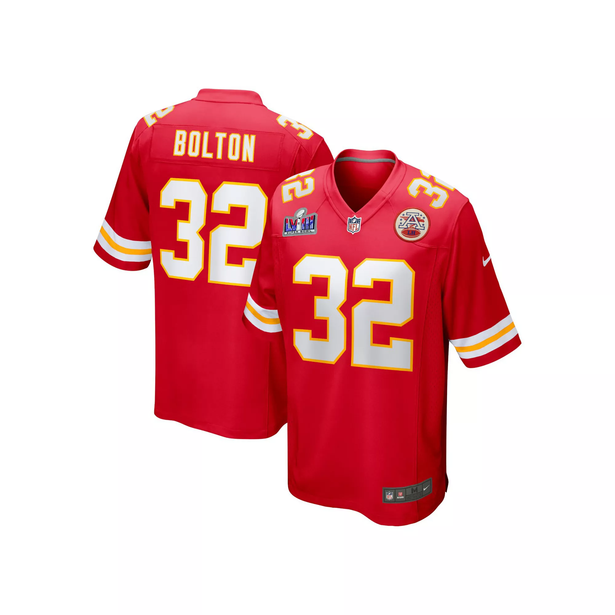 Men's Nike Nick Bolton Red Kansas City Chiefs Super Bowl LVIII Game Jersey