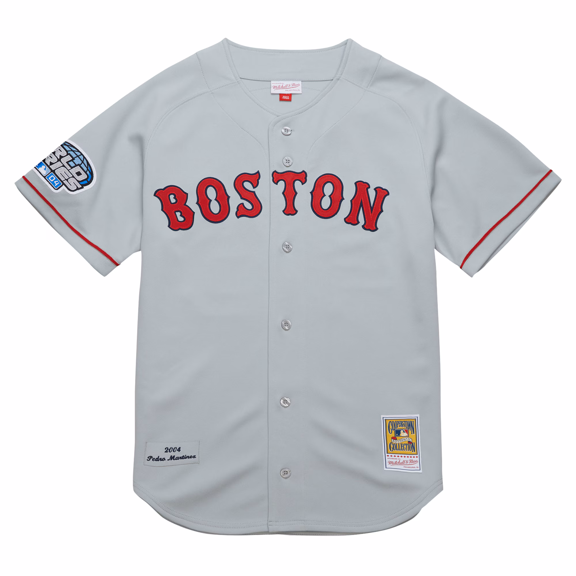 Pedro Martinez Boston Red Sox Mitchell & Ness 2004 Cooperstown Collection Authentic Throwback Jersey - Gray