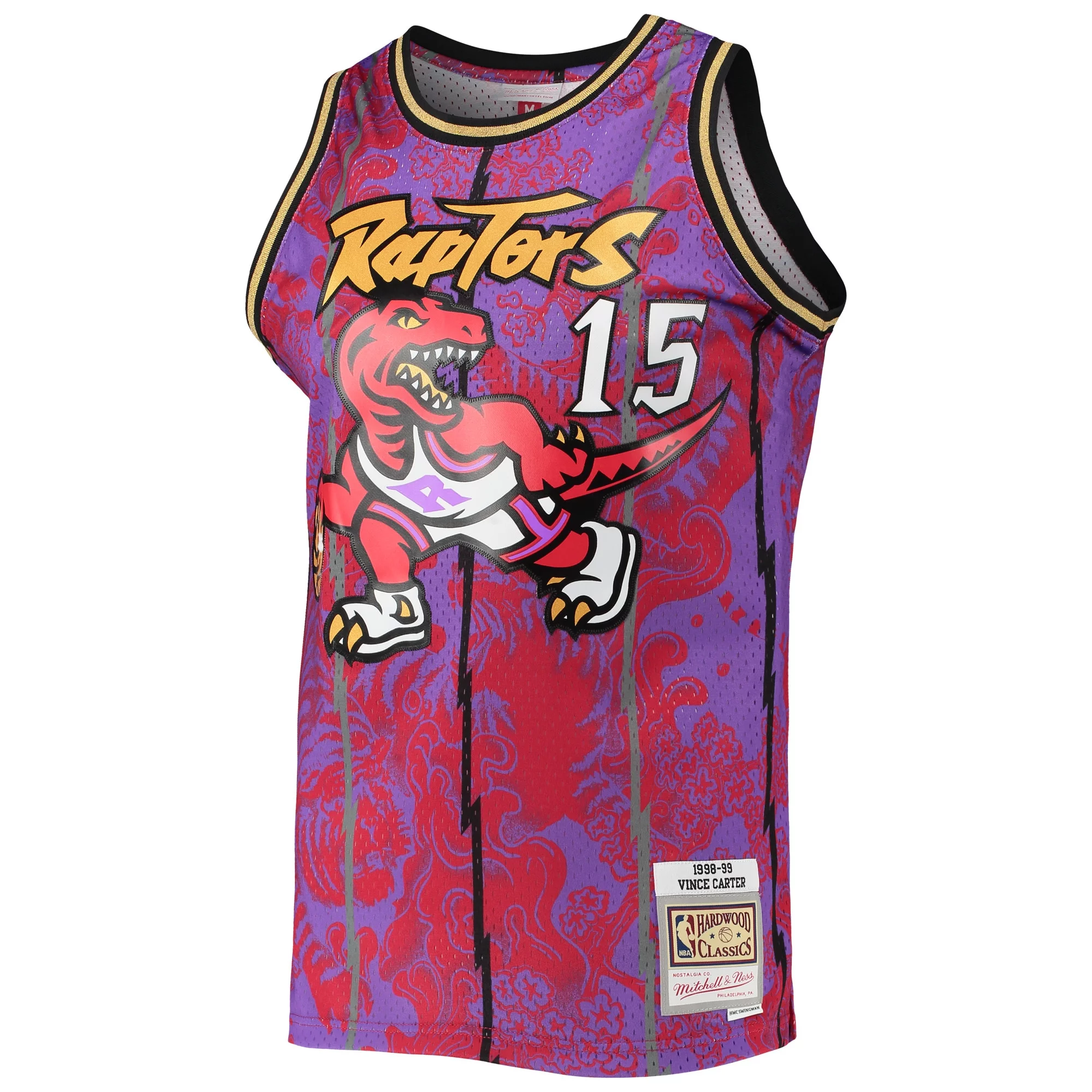 Men's Mitchell & Ness Vince Carter Purple Toronto Raptors Hardwood Classics 1998-99 Lunar New Year Swingman Jersey