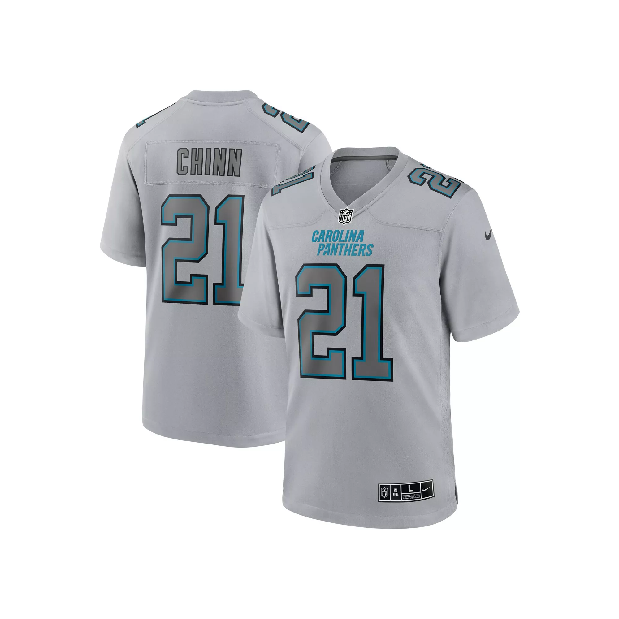 Men's Nike Jeremy Chinn Gray Carolina Panthers Atmosphere Fashion Game Jersey