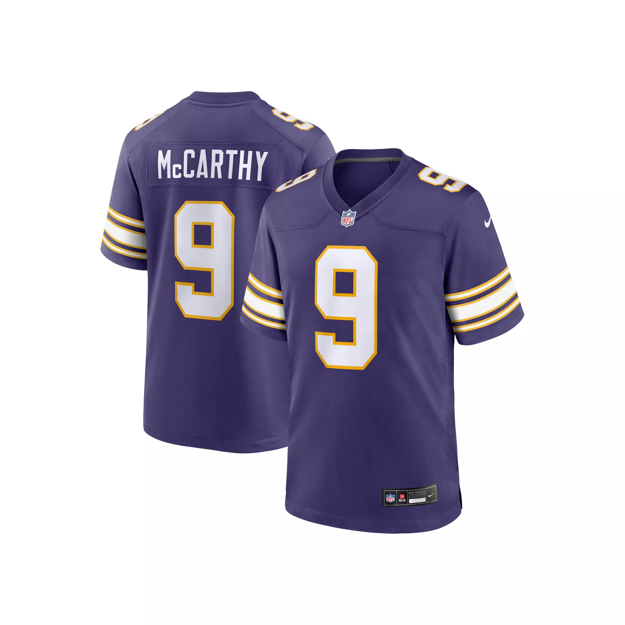 Men's Nike J.J. McCarthy Purple Minnesota Vikings 2nd Alternate 2024 NFL Draft First Round Pick Player Game Jersey