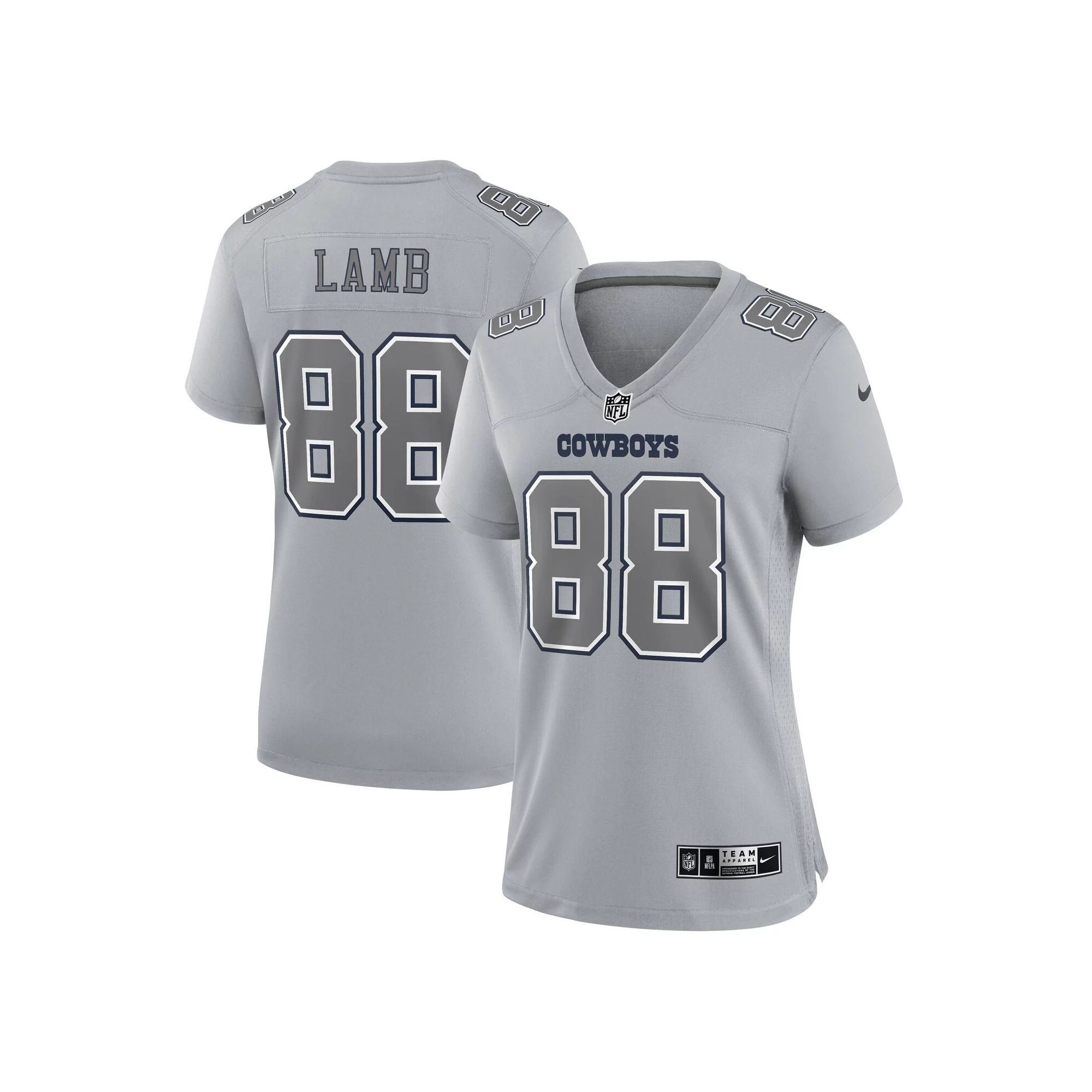 Women's Nike CeeDee Lamb Gray Dallas Cowboys Atmosphere Fashion Game Jersey