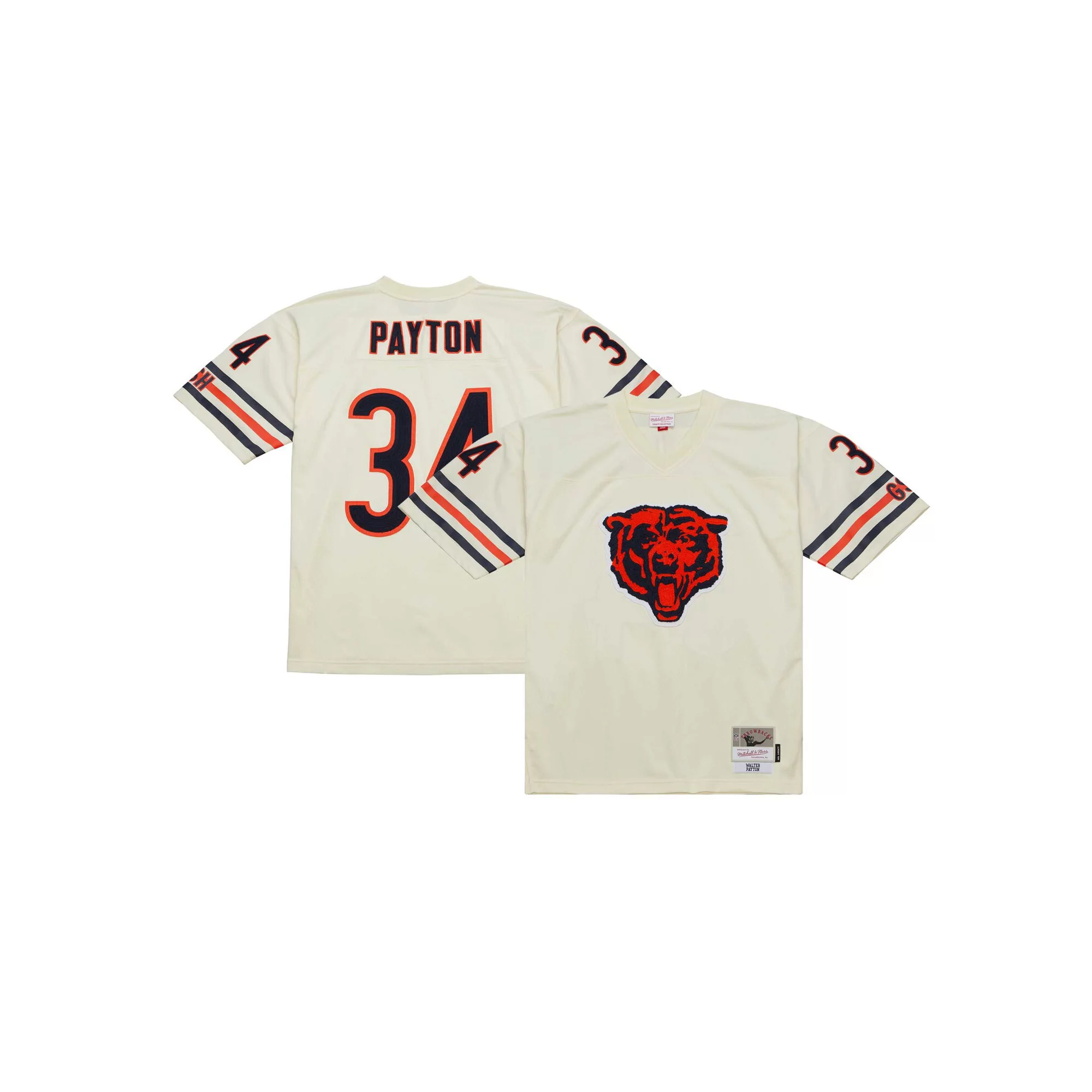 Men's Mitchell & Ness Walter Payton Cream Chicago Bears Chainstitch Legacy Jersey