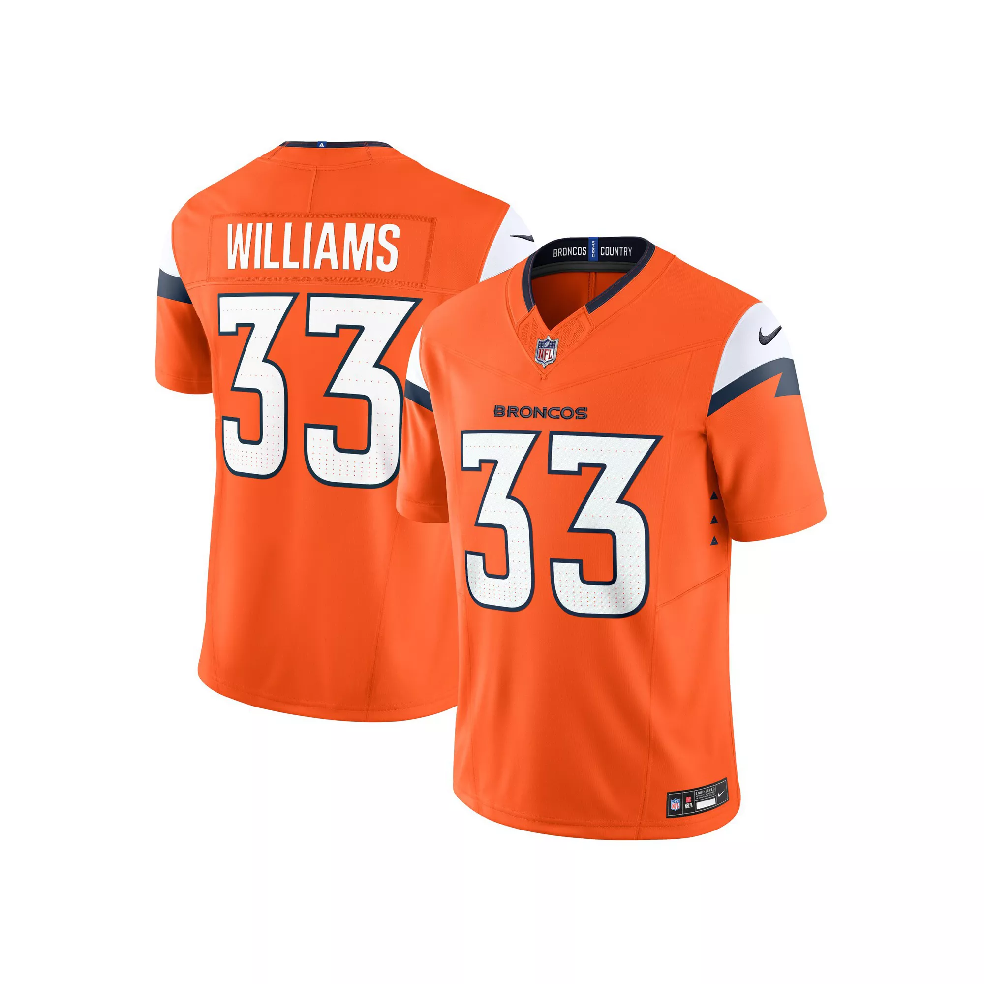 Men's Nike Javonte Williams Orange Denver Broncos Vapor F.U.S.E. Limited Jersey