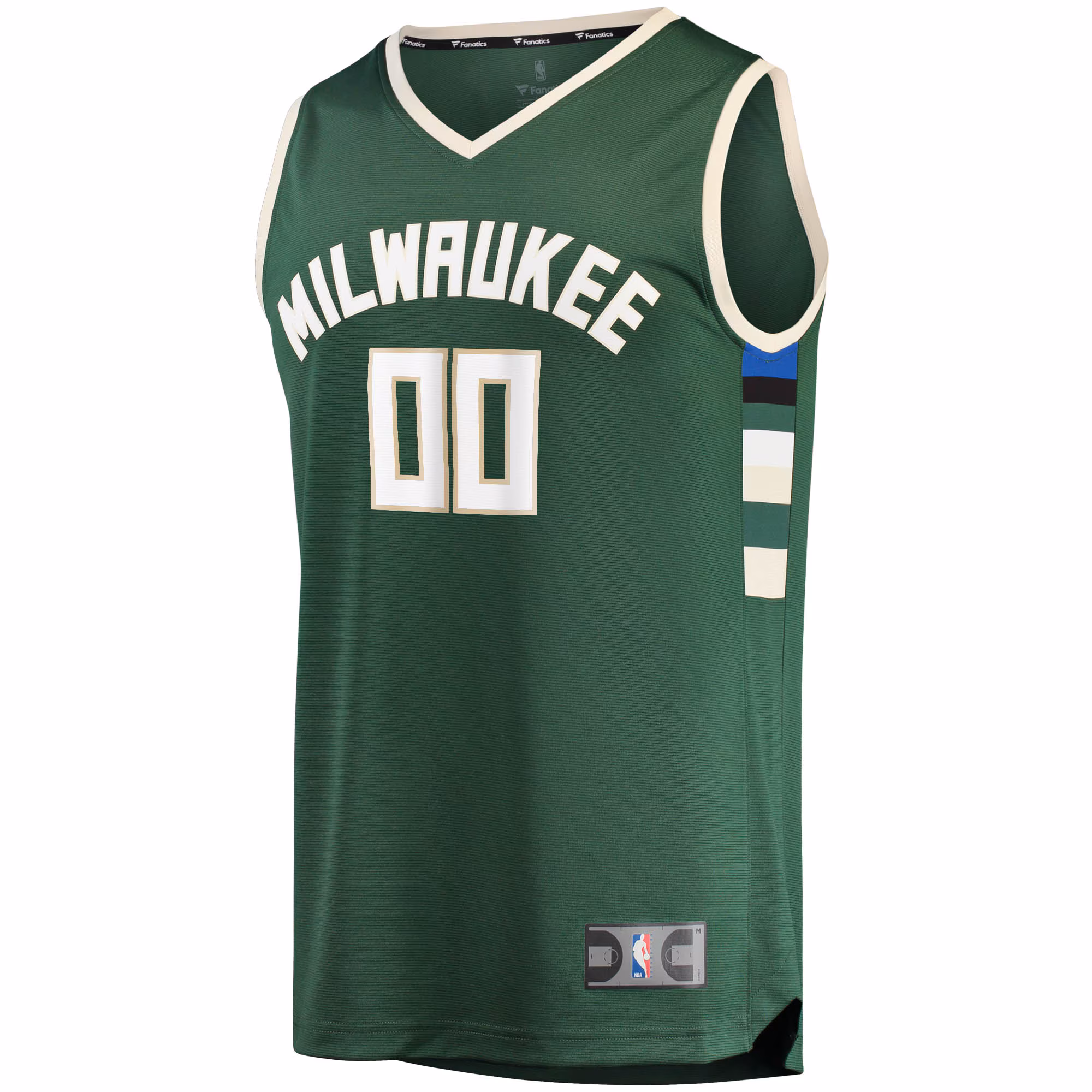 Milwaukee Bucks Fanatics Youth Fast Break Custom Replica Jersey Hunter Green - Icon Edition